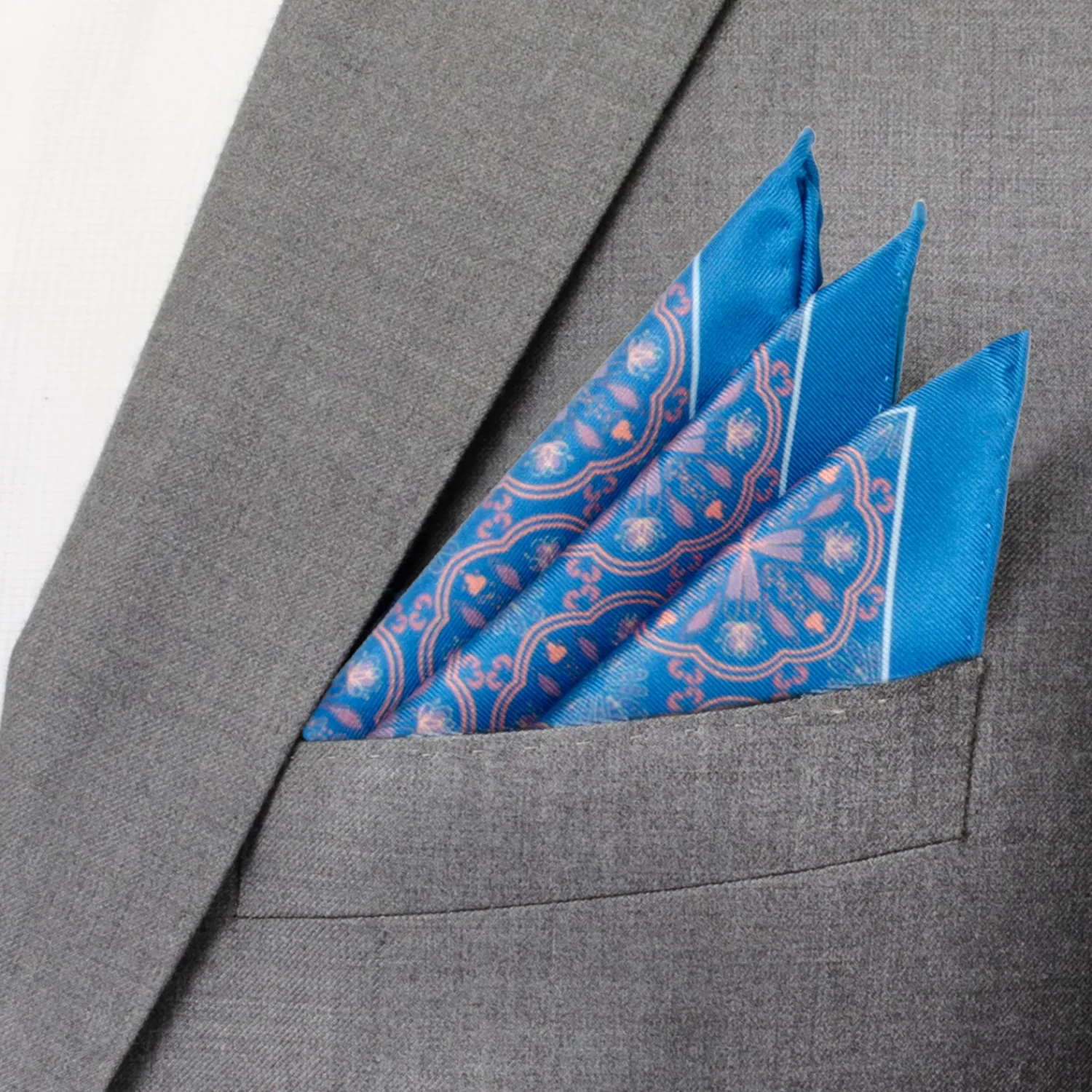 Flash Sale Aboriginal Ornament Patterned Blue Pocket Square Pocket Squares
