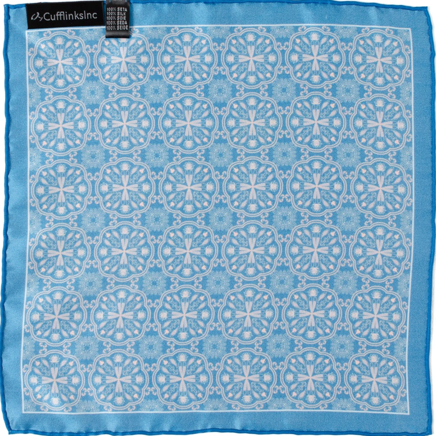 aboriginal_ornament_patterned_blue_pocket_square_2.webp Flash Sale Aboriginal Ornament Patterned Blue Pocket Square Pocket Squares