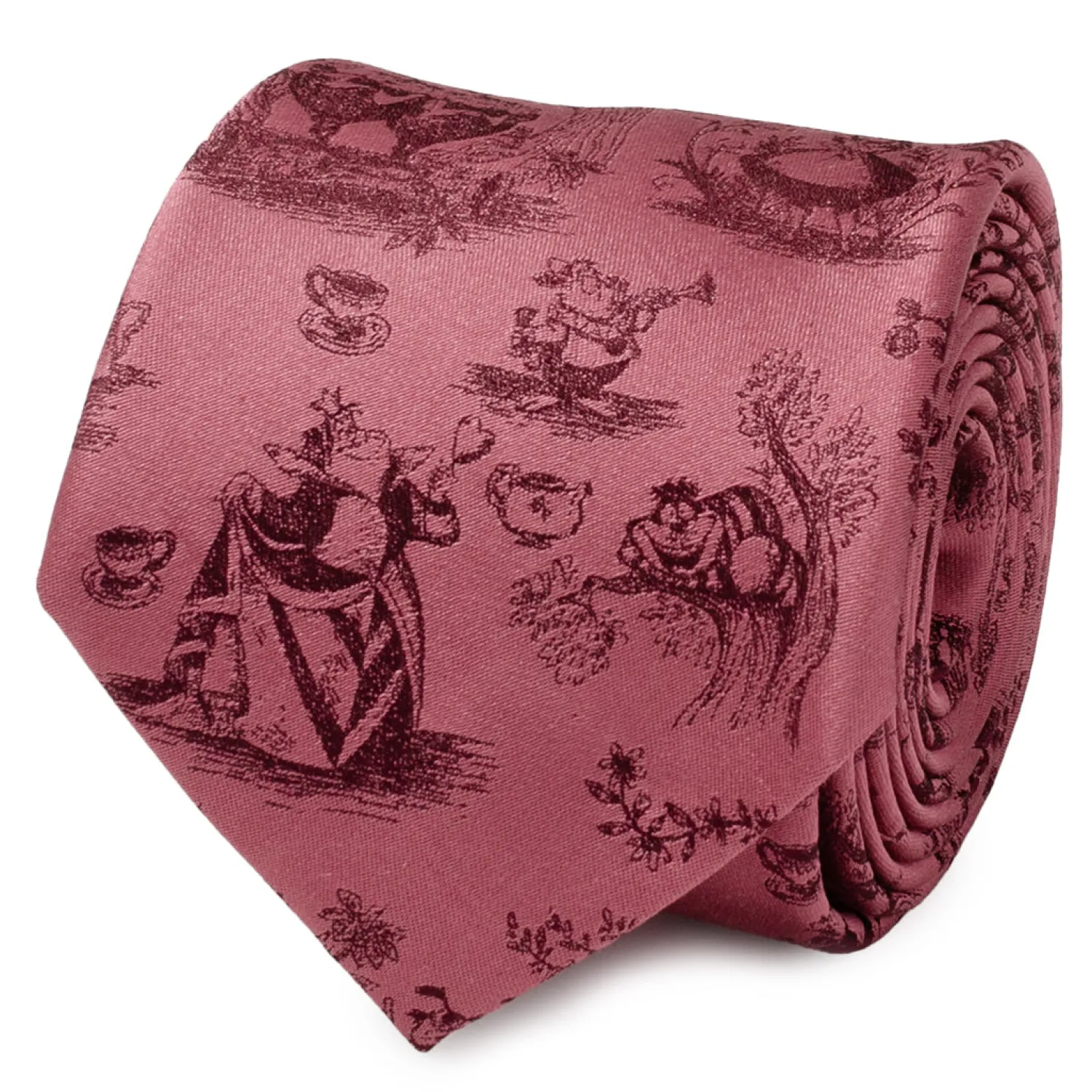 Discount Alice in Wonderland Dusty Red Men's Tie Disney Ties