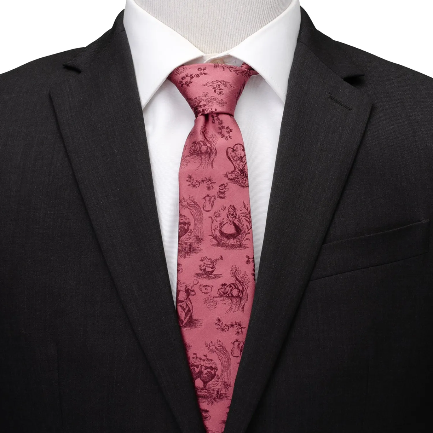 Discount Alice in Wonderland Dusty Red Men's Tie Disney Ties