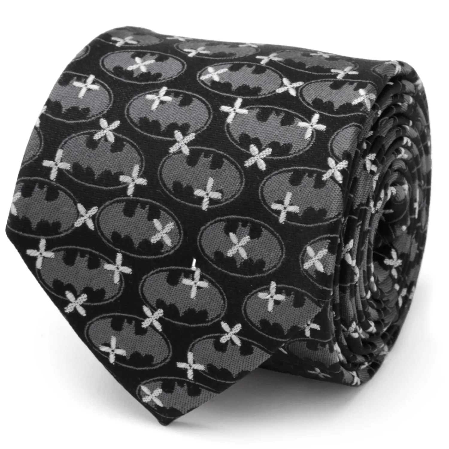 Outlet Batman Cross Black Silk Men's Tie Dc Comics Ties
