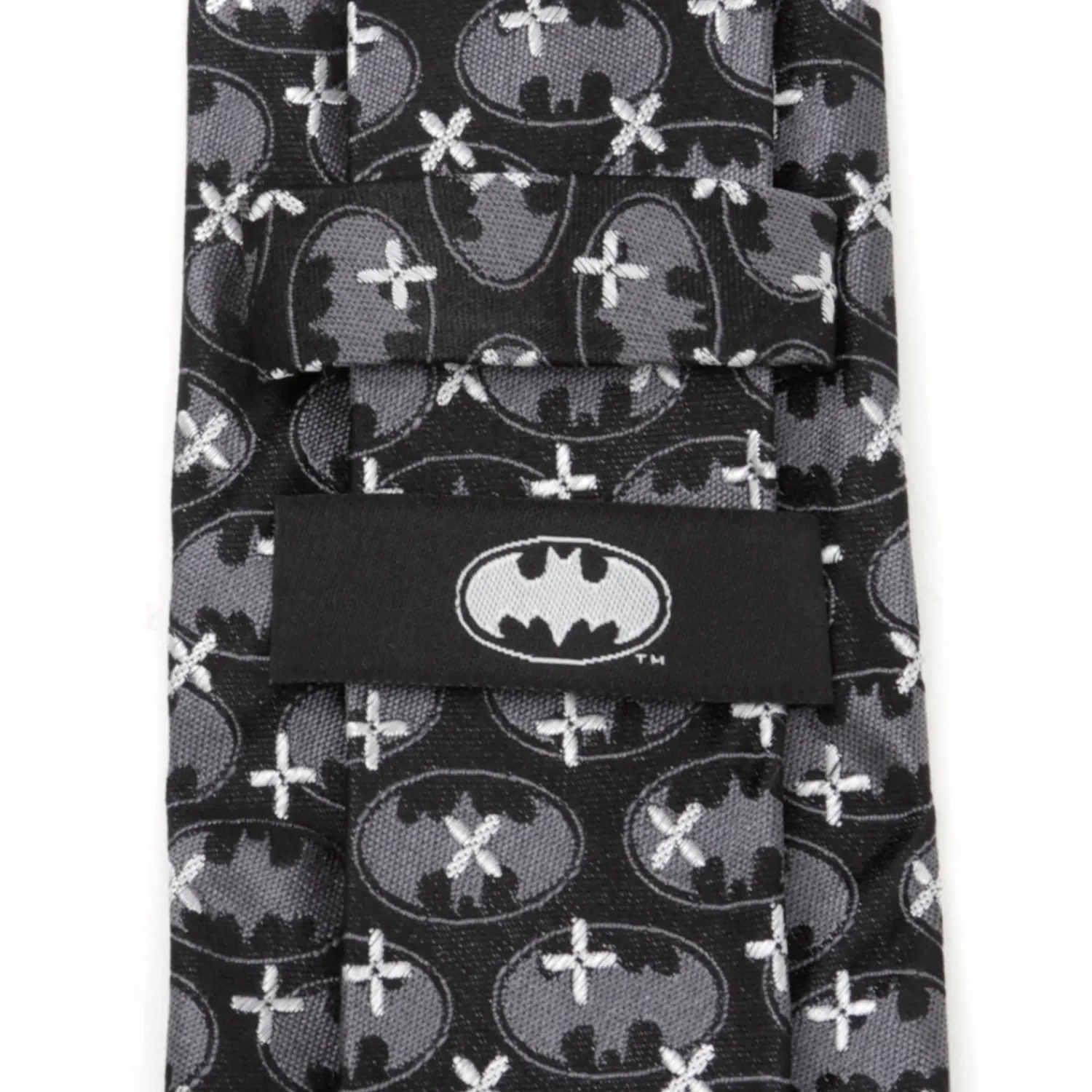 batman_cross_black_silk_mens_tie_3.webp Outlet Batman Cross Black Silk Men's Tie Dc Comics Ties
