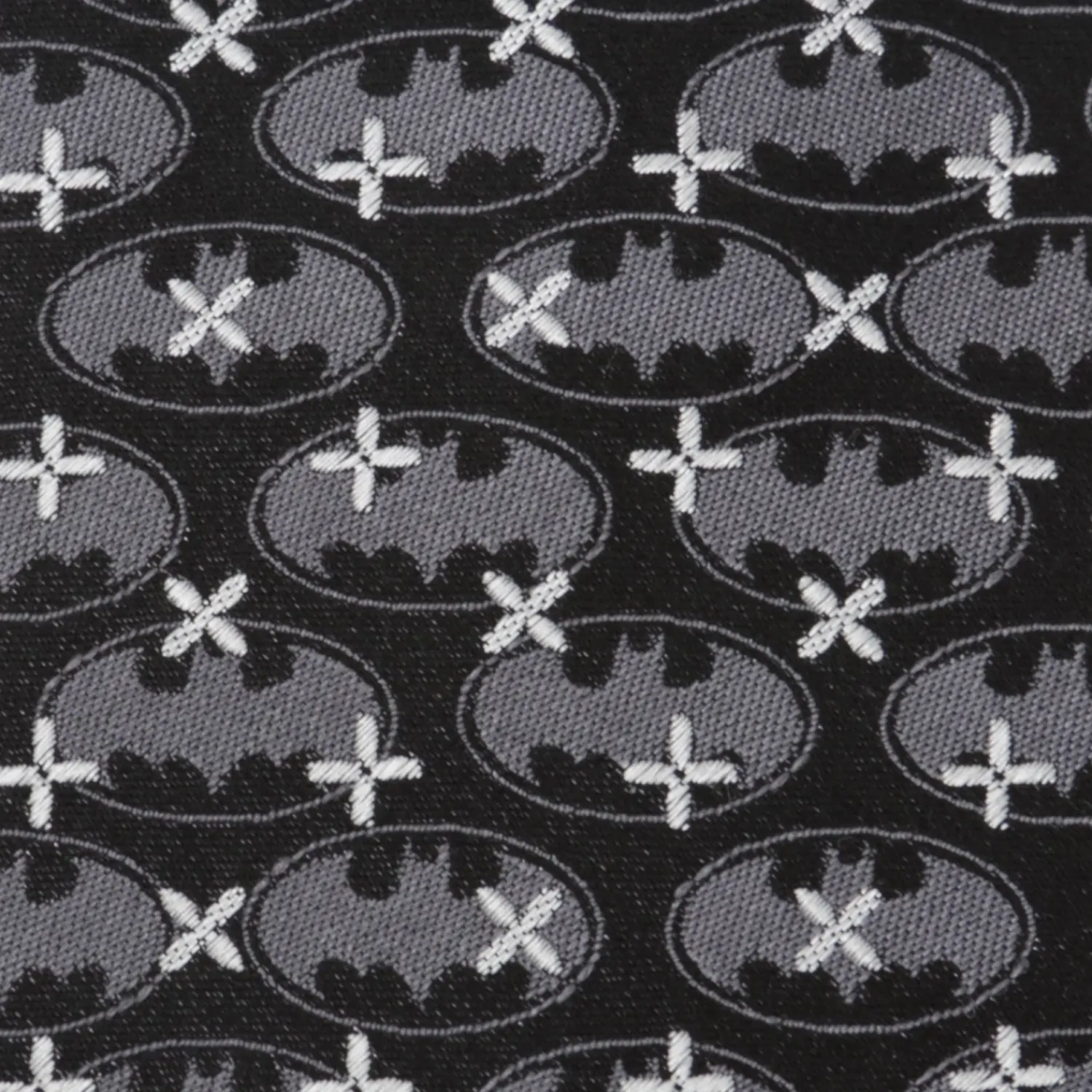 batman_cross_black_silk_mens_tie_4.webp Outlet Batman Cross Black Silk Men's Tie Dc Comics Ties
