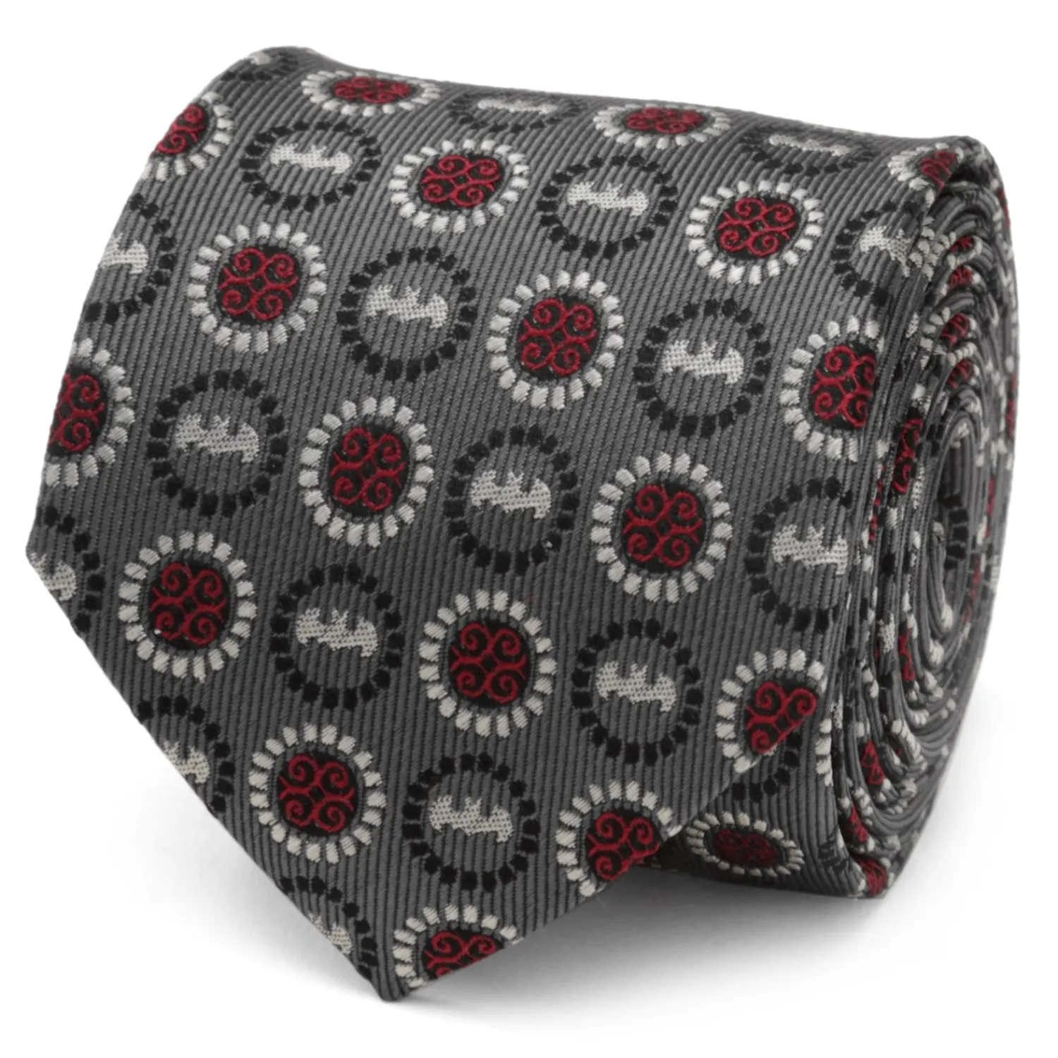 New Batman Medallion Symbol Charcoal Silk Men's Tie Dc Comics Ties