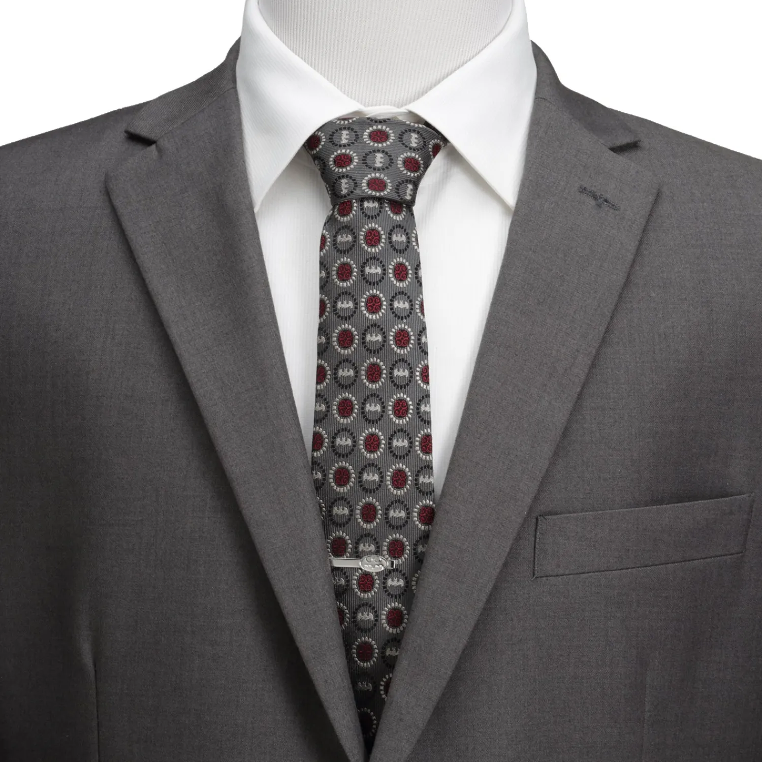 New Batman Medallion Symbol Charcoal Silk Men's Tie Dc Comics Ties