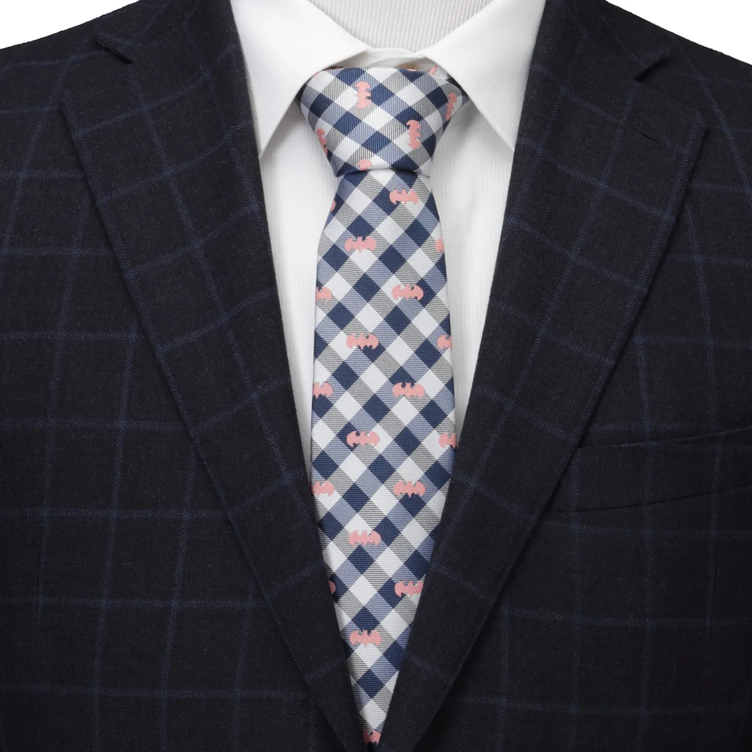 Store Batman Plaid Navy Men's Tie Dc Comics Ties
