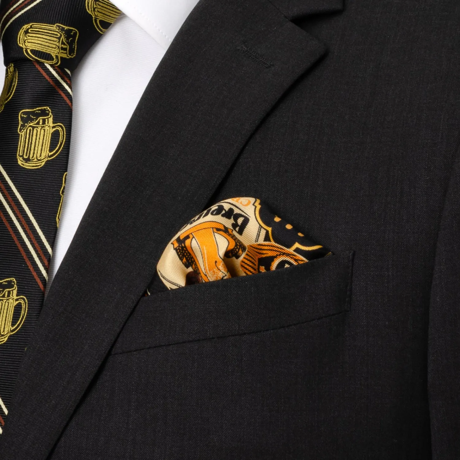 Outlet Beer Aficionado Black Multi Pocket Square Pocket Squares