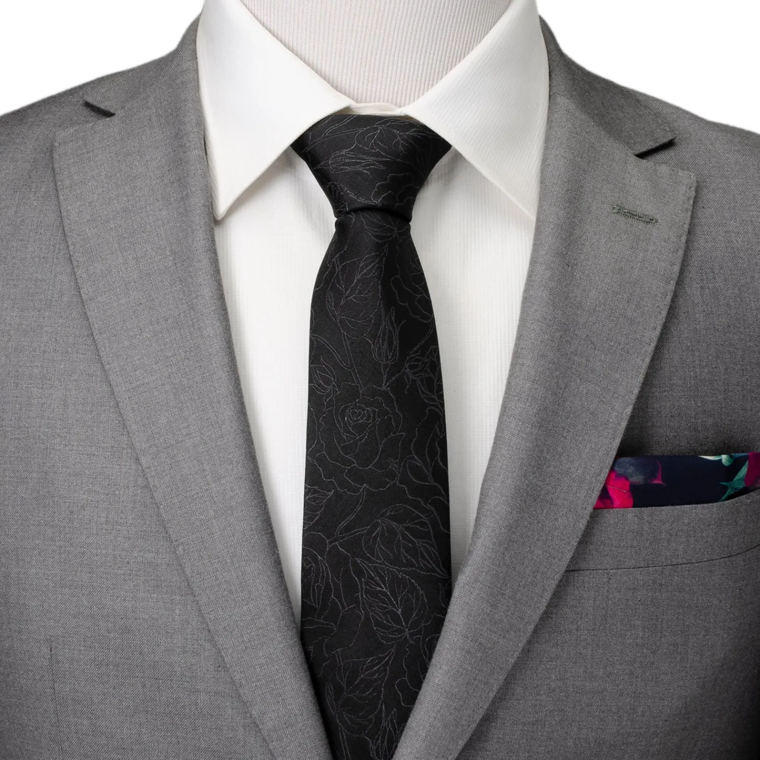 Discount Black Floral Men's Tie Classic Ties
