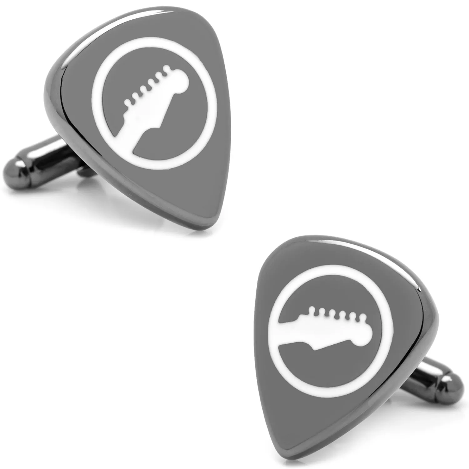 Shop Black Guitar Pick Cufflinks Luxury Cufflinks | Hobbies & Interests Cufflinks