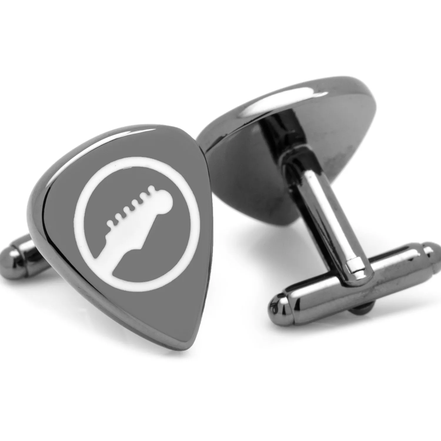 Shop Black Guitar Pick Cufflinks Luxury Cufflinks | Hobbies & Interests Cufflinks