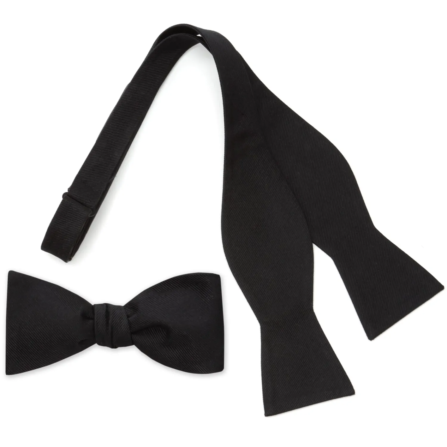 Outlet Black Self Tie Bow Tie Classic Ties | Bow Ties