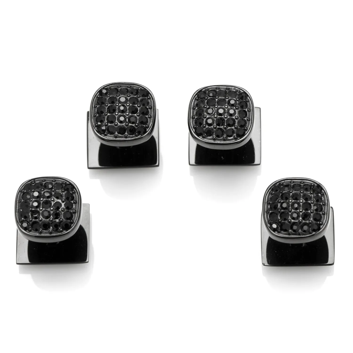New Black Stainless Steel Black Pave Crystal Studs Stud Sets