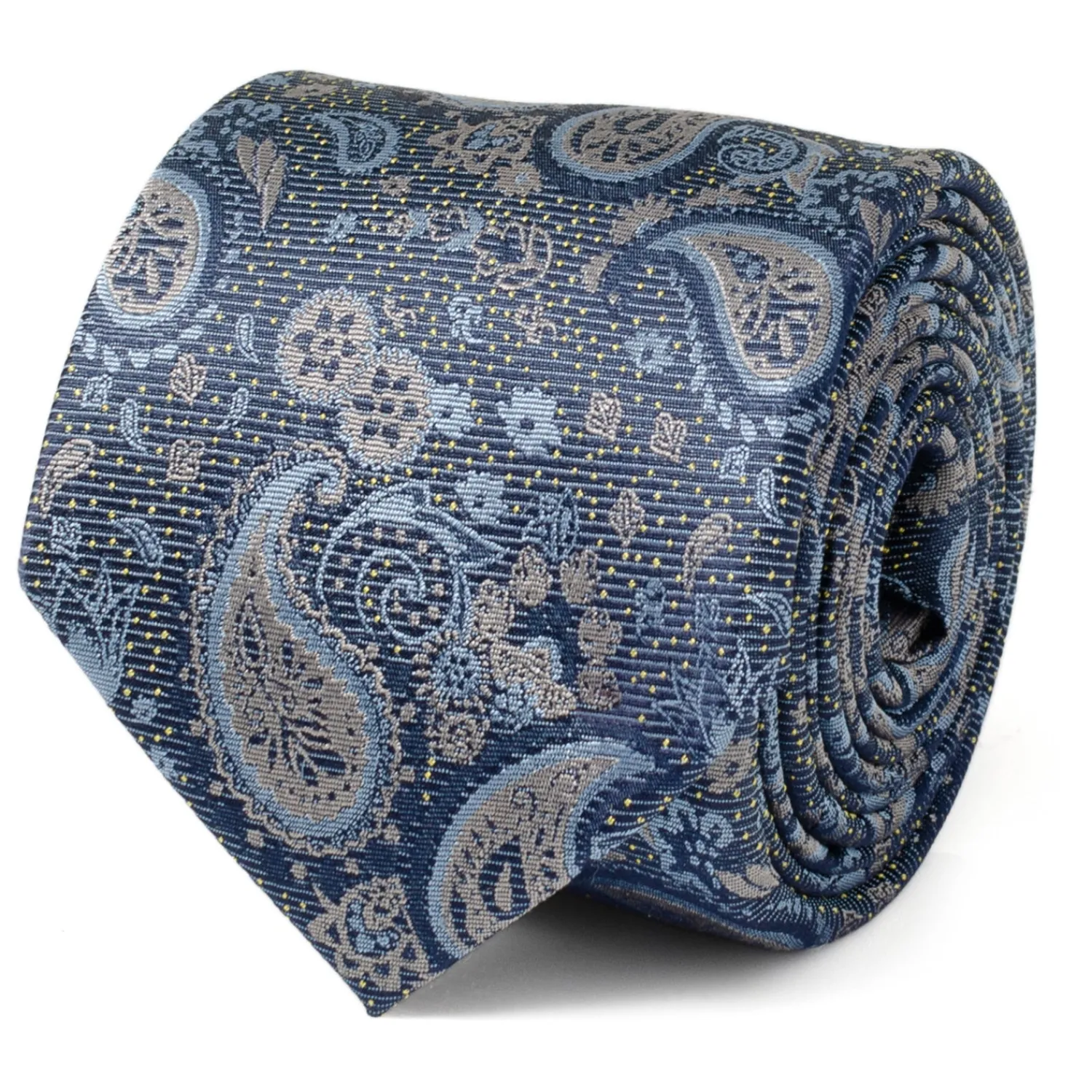 Cheap Blue & Gray Paisley Men's Tie Classic Ties