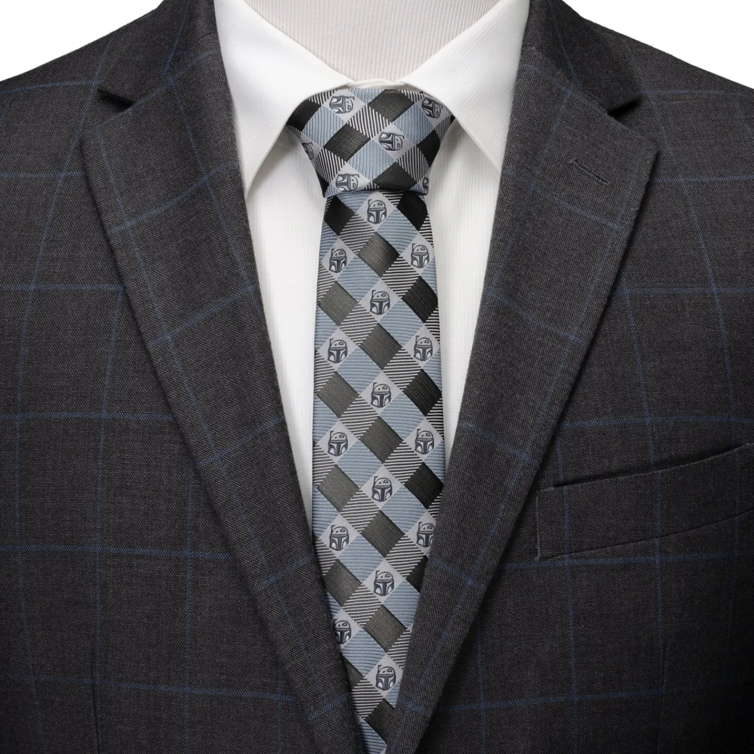 Shop Boba Fett Blue Plaid Mens Tie Star Wars Ties