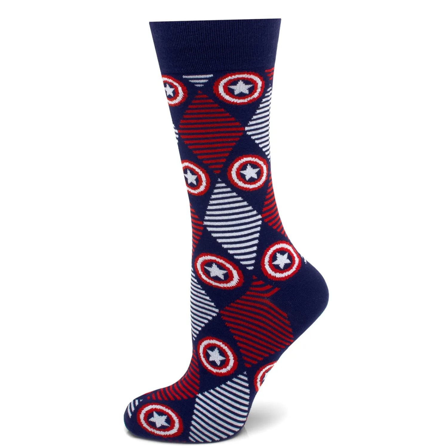 Cheap Captain America Navy Argyle Stripe Gift Set Socks