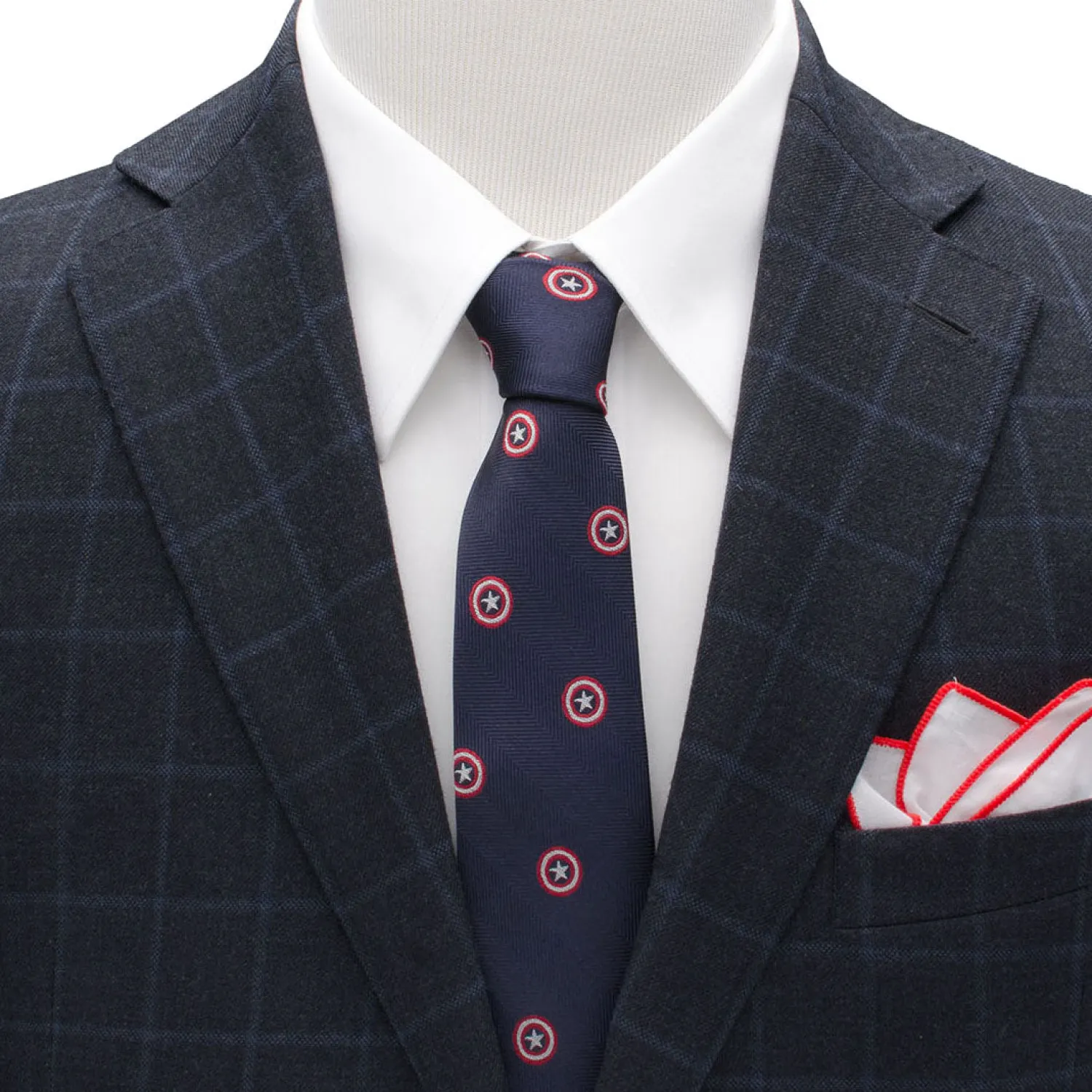 Outlet Captain America Navy Tie Marvel Ties