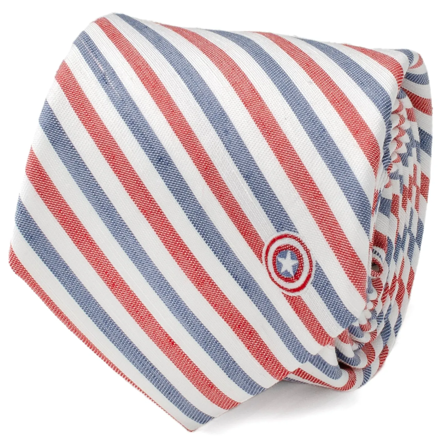 New Captain America Striped White Men's Tie Marvel Ties