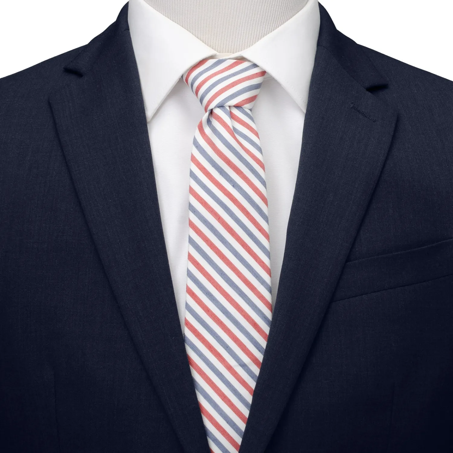New Captain America Striped White Men's Tie Marvel Ties
