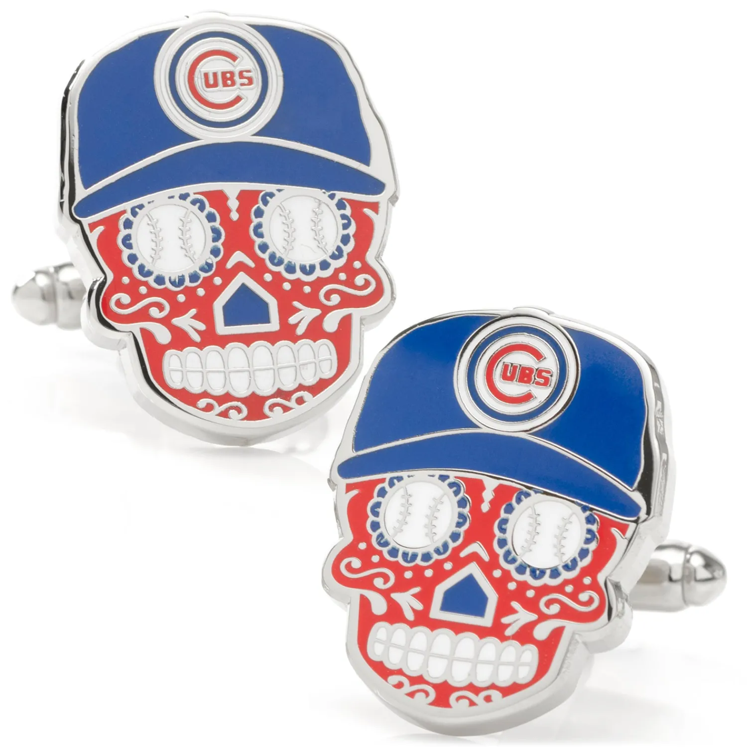 Online Chicago Cubs Sugar Skull Cufflinks Luxury Cufflinks | Sports Cufflinks