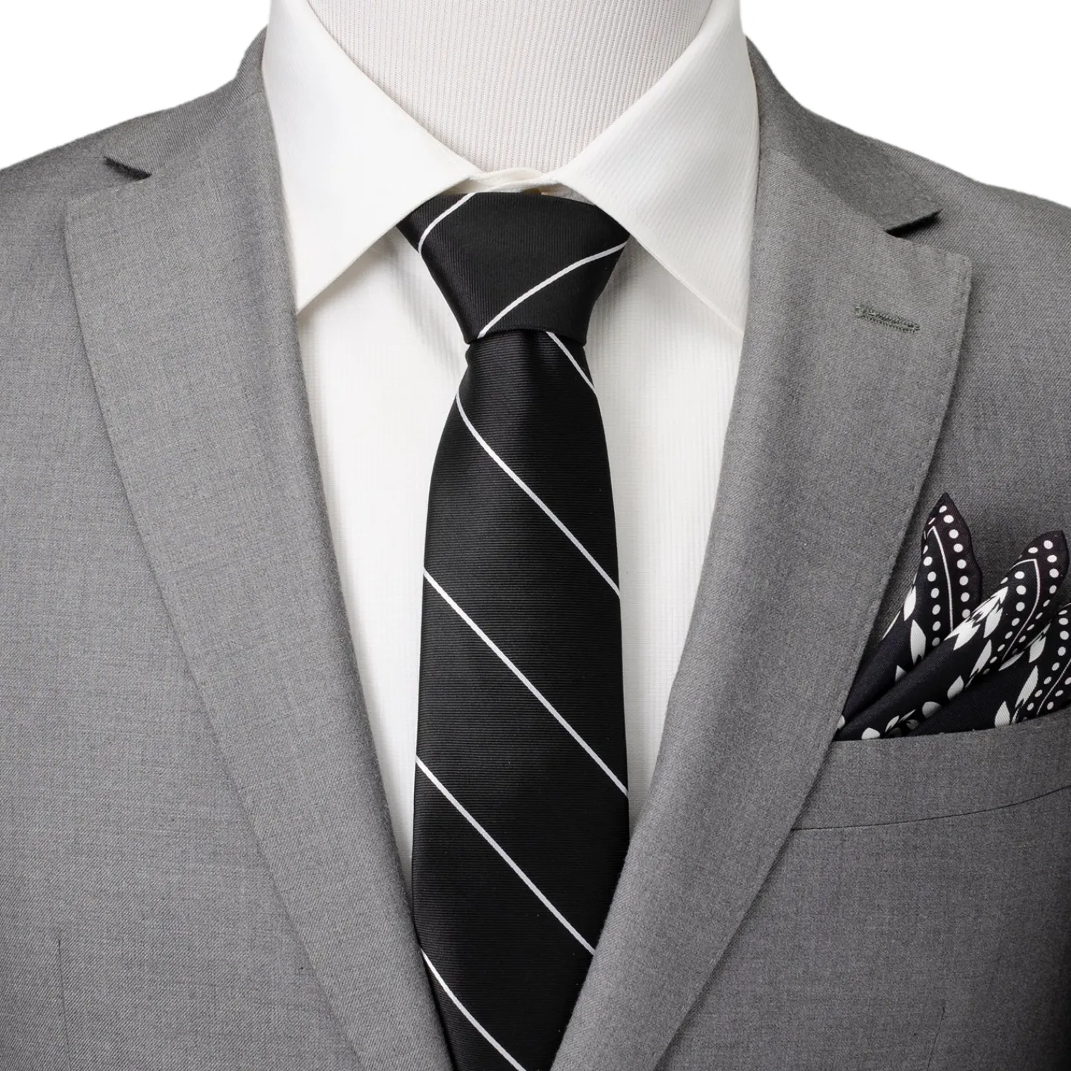 Discount Classic Black Striped Silk Men's Tie Classic Ties