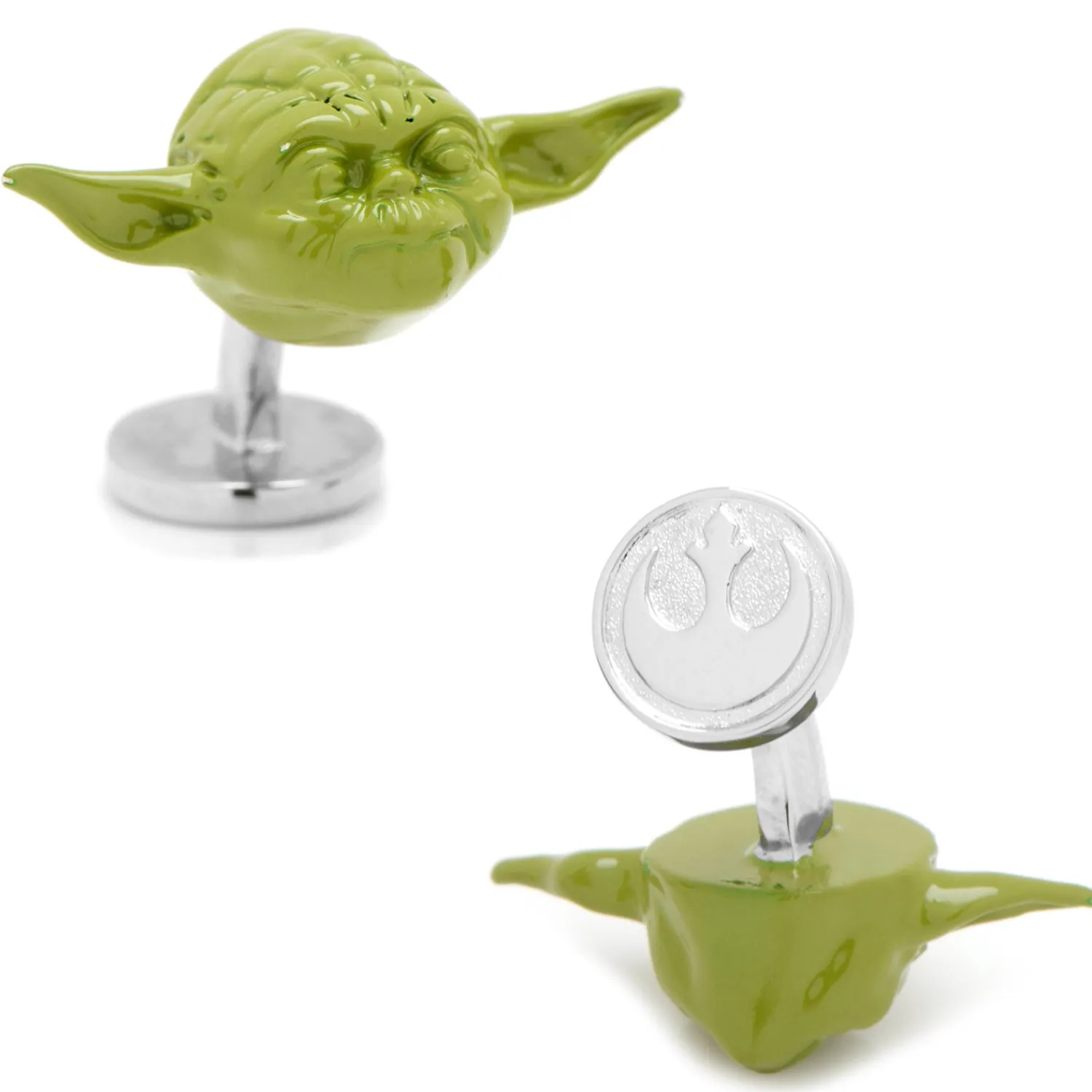 Best Sale 3D Green Yoda Head Cufflinks Luxury Cufflinks | Movies & Characters Cufflinks