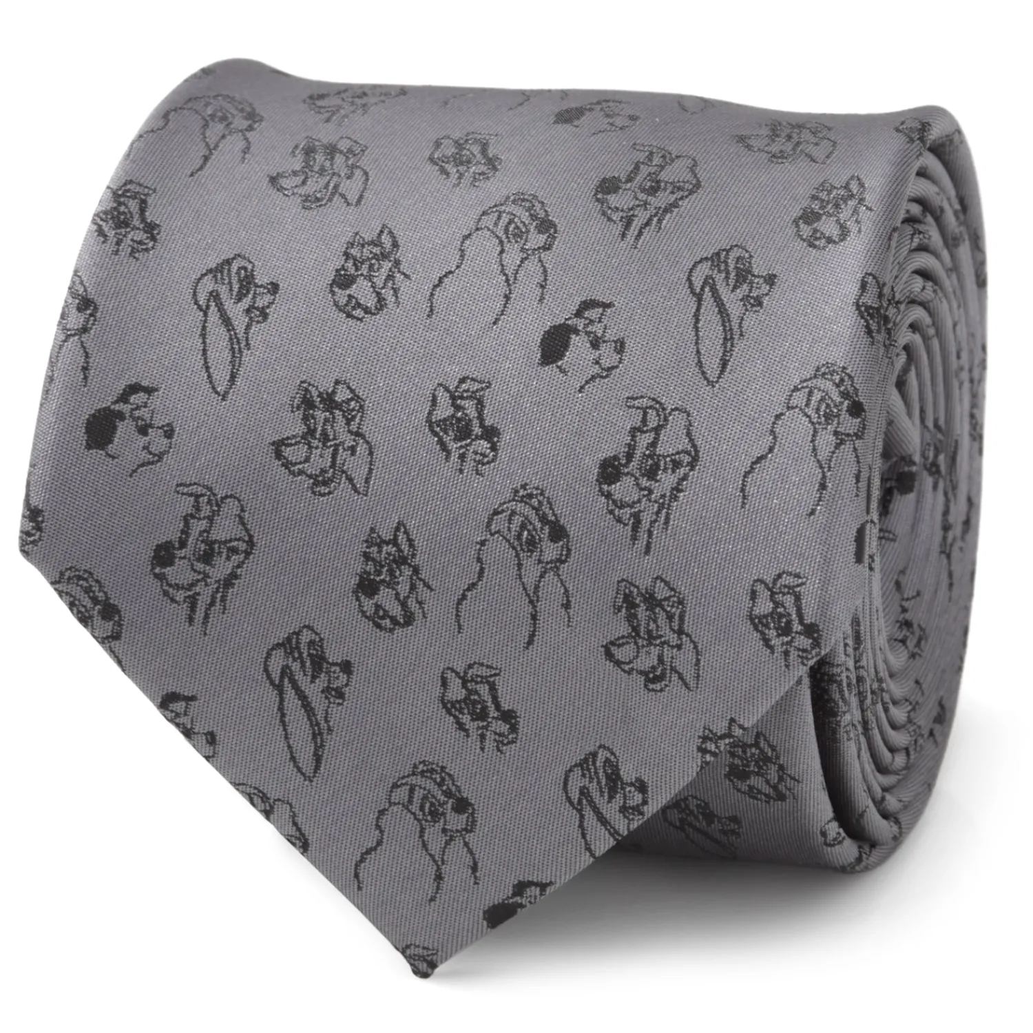 Sale Dog Print Gray Men's Tie Disney Ties