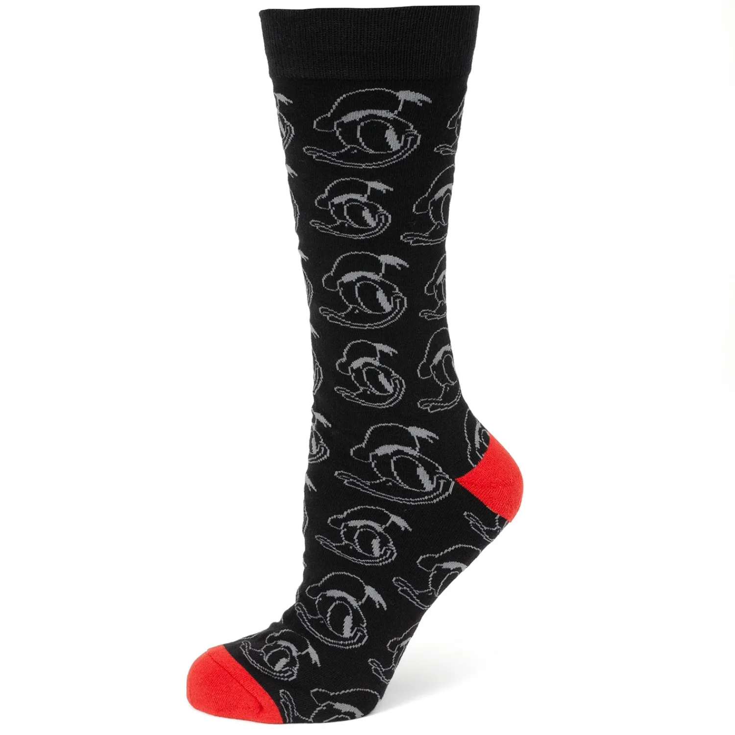 Cheap Donald Patterned Black Sock and Mickey Blue Lapel Pin Gift Set Socks