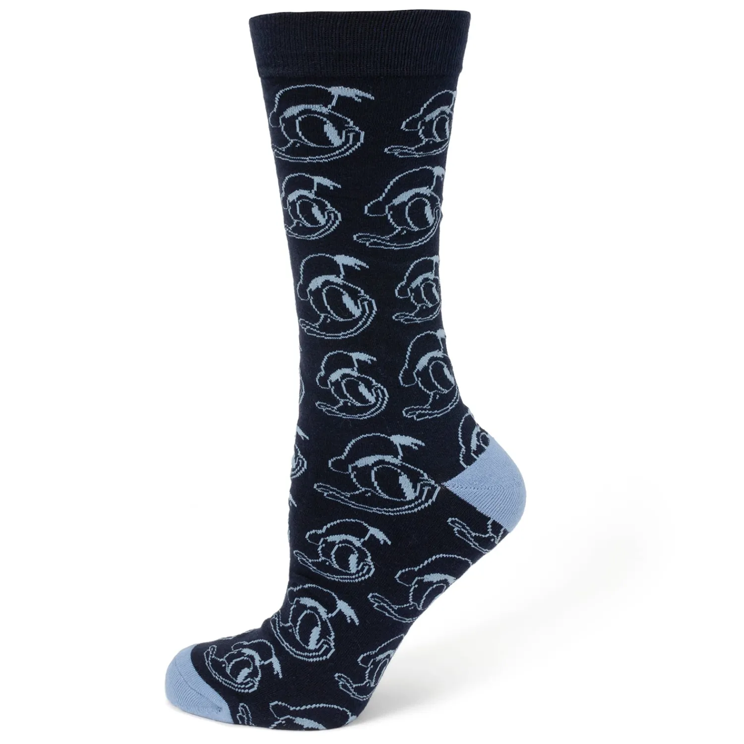 Fashion Donald Patterned Blue Sock and Mickey Blue Lapel Pin Gift Set Socks