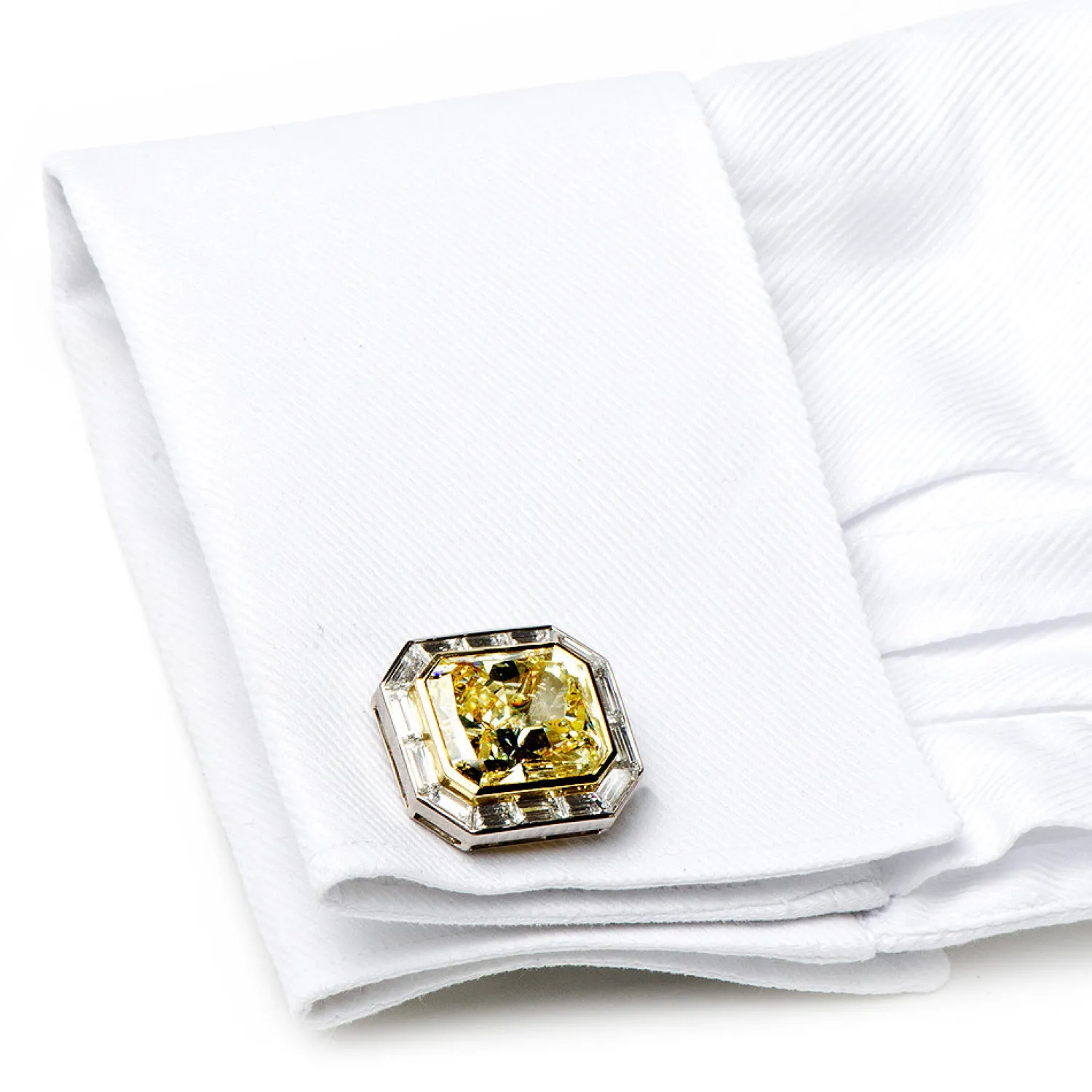 New Emerald Cut Canary Diamonds Octagon Cufflinks Luxury Cufflinks | Hobbies & Interests Cufflinks