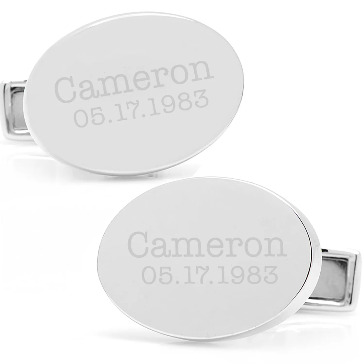 Sale Engraved Precious Moments Sterling Silver Oval Cufflinks Luxury Cufflinks | Hobbies & Interests Cufflinks