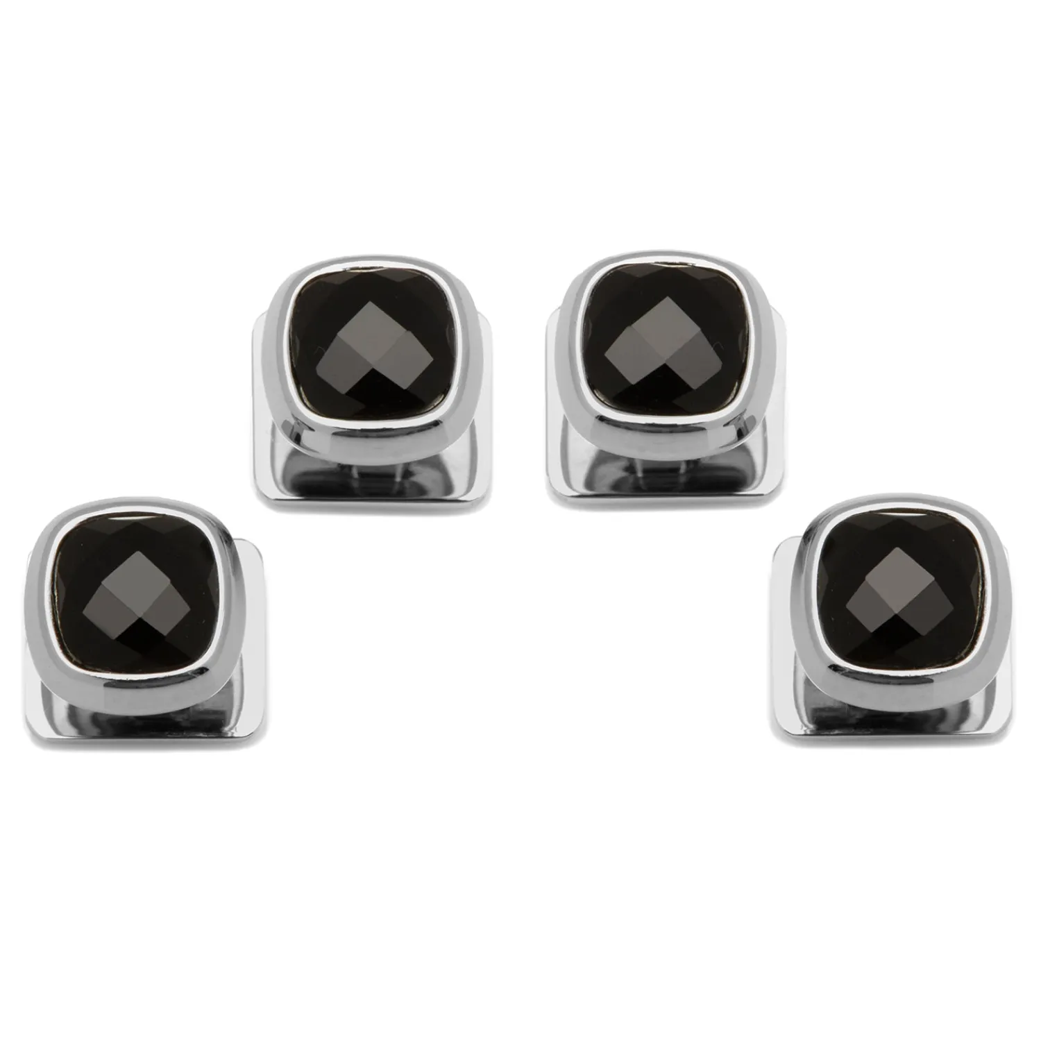 Outlet Faceted Onyx Cushion Studs Stud Sets