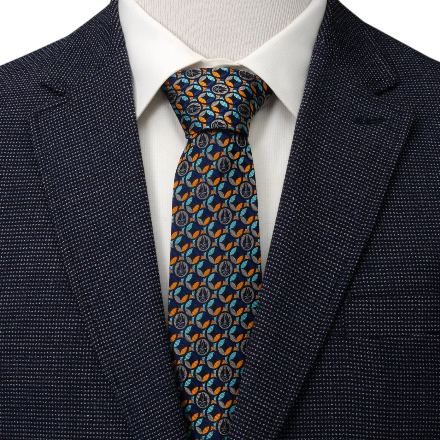 Shop Falcon Motif Navy Blue Men's Tie Star Wars Ties