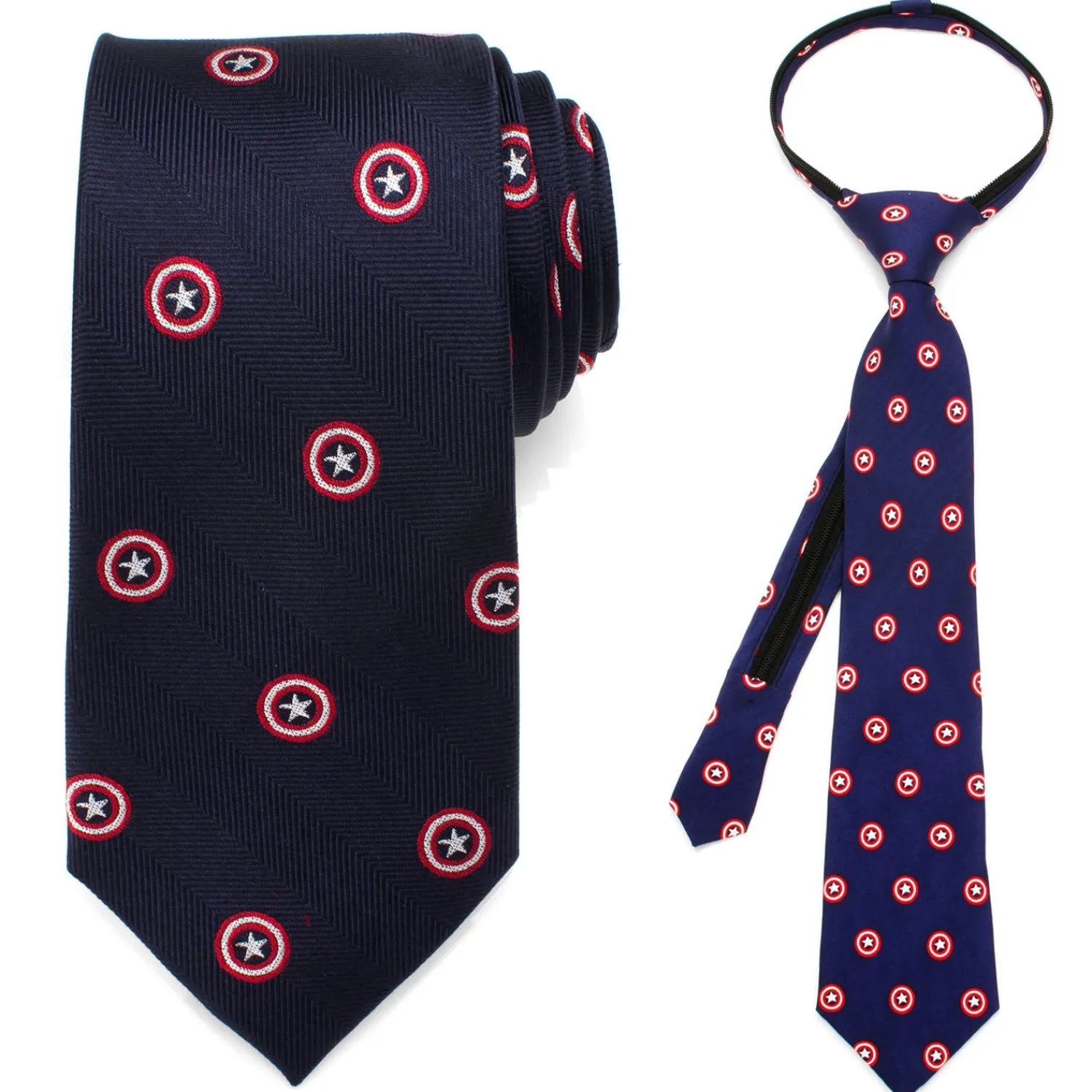 Fashion Father and Son Captain America Zipper Necktie Gift Set Father & Son Ties | Marvel Ties