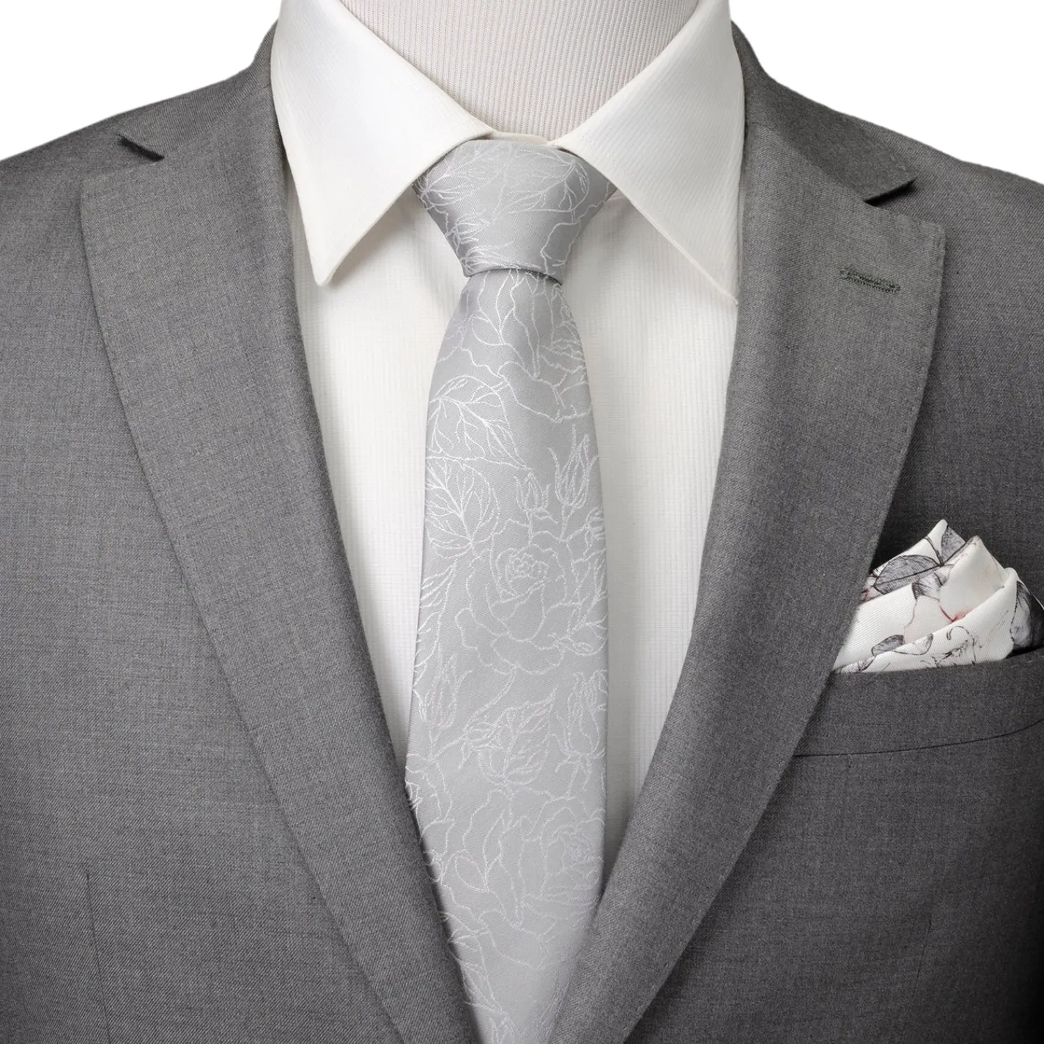Store Floral Gray Men's Tie Classic Ties