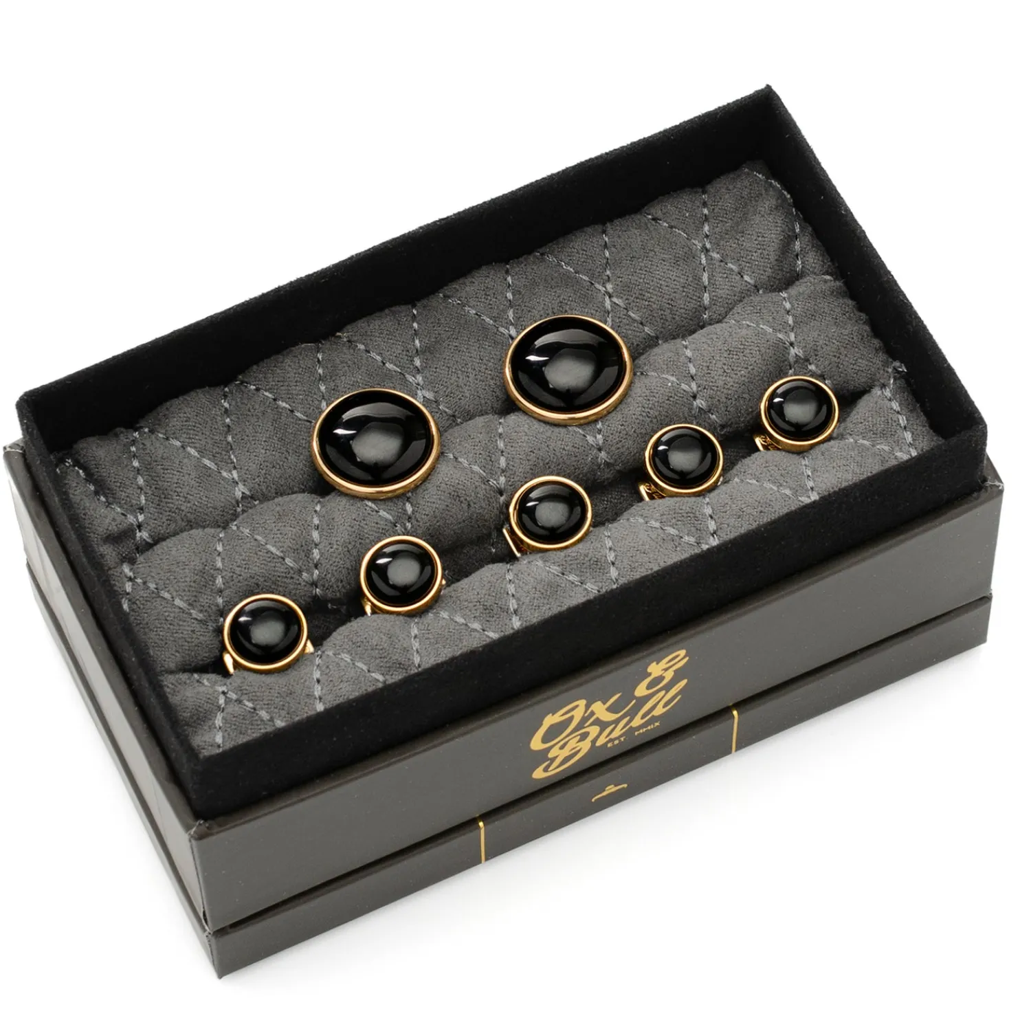 Online Gold and Onyx 5-Stud Set Stud Sets