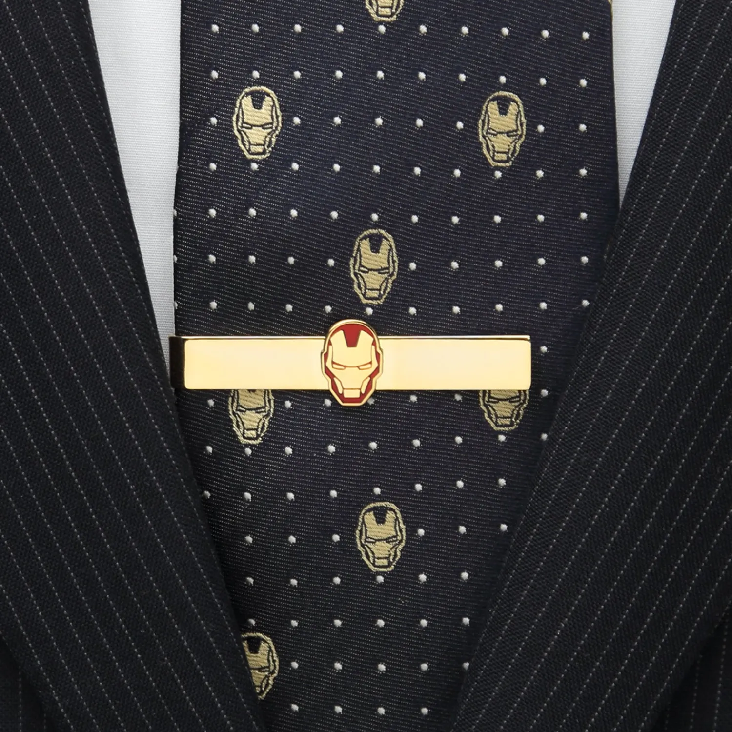 Store Gold Plated Iron Man Tie Bar Movies & Characters Tie Bars
