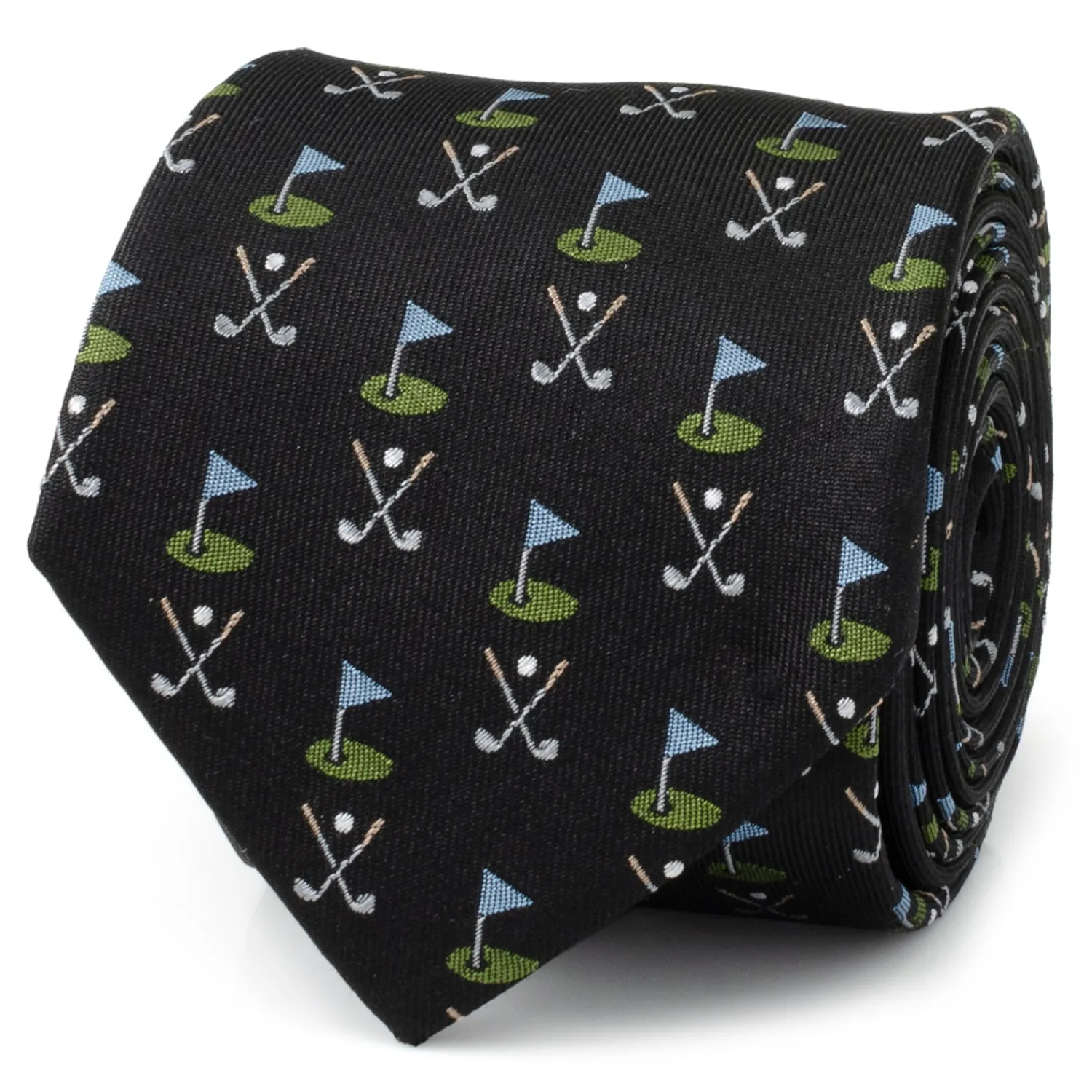 Store Golf Course Black Silk Men's Tie Classic Ties