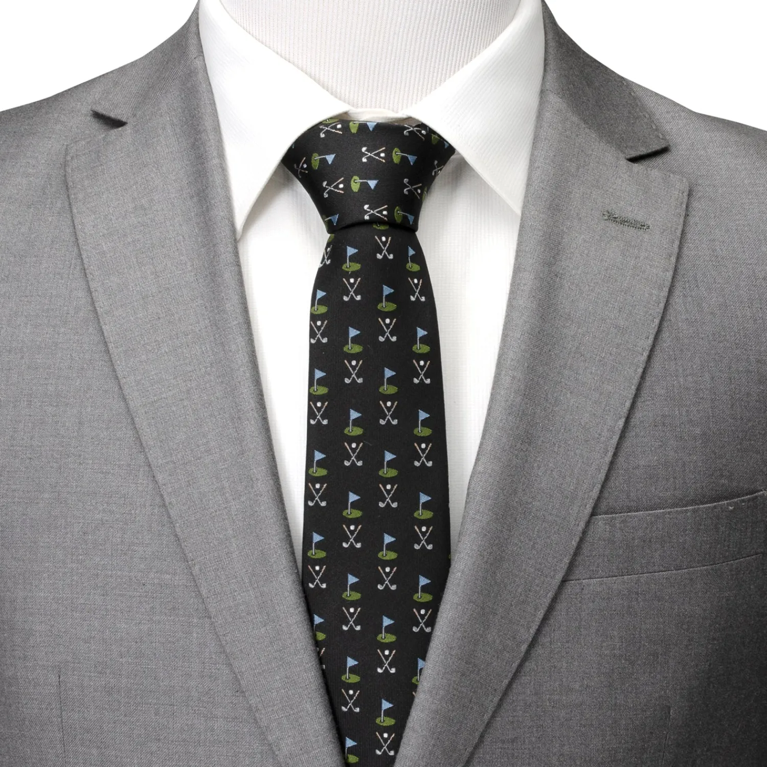 Store Golf Course Black Silk Men's Tie Classic Ties