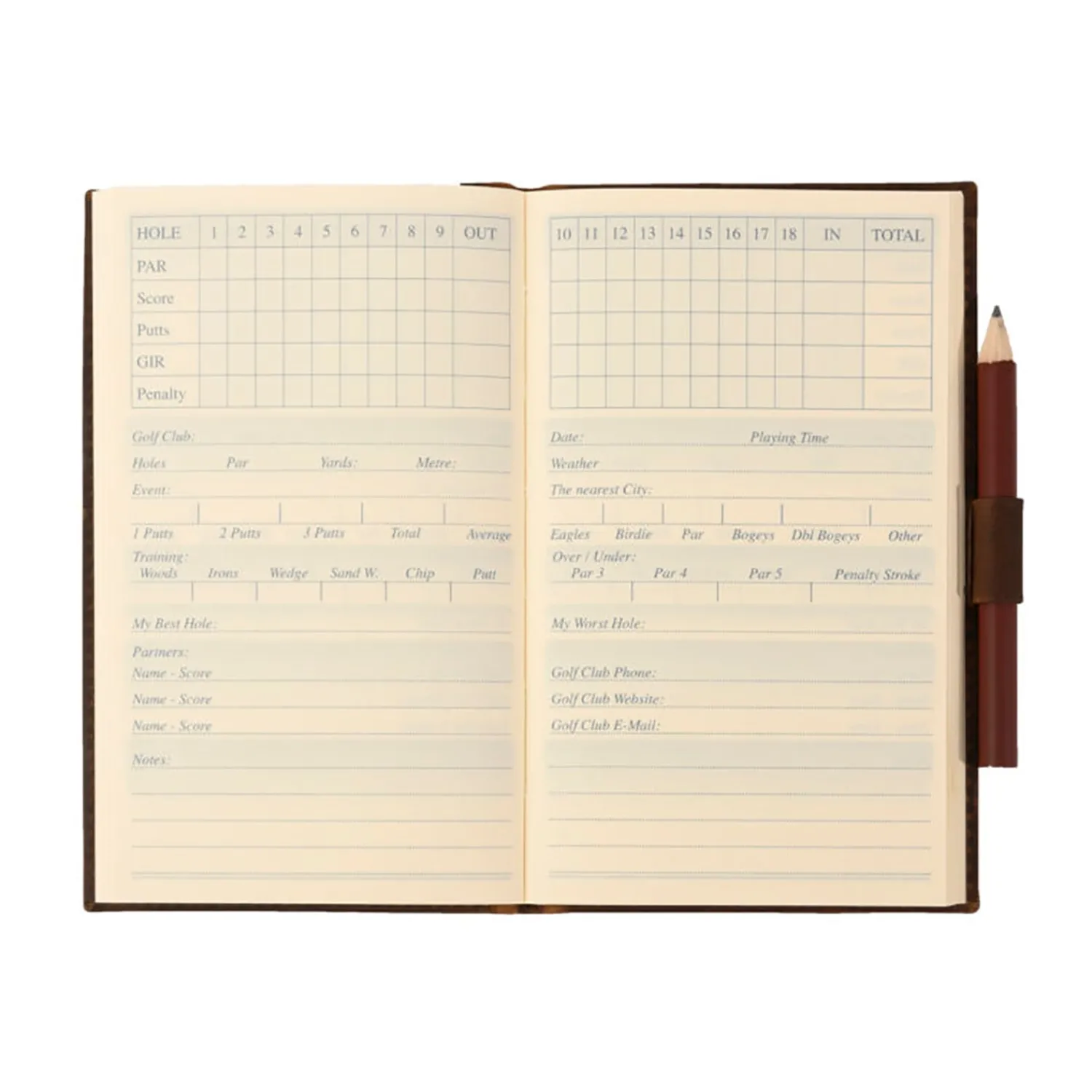 Flash Sale Golf Travel Score Book Leather Goods