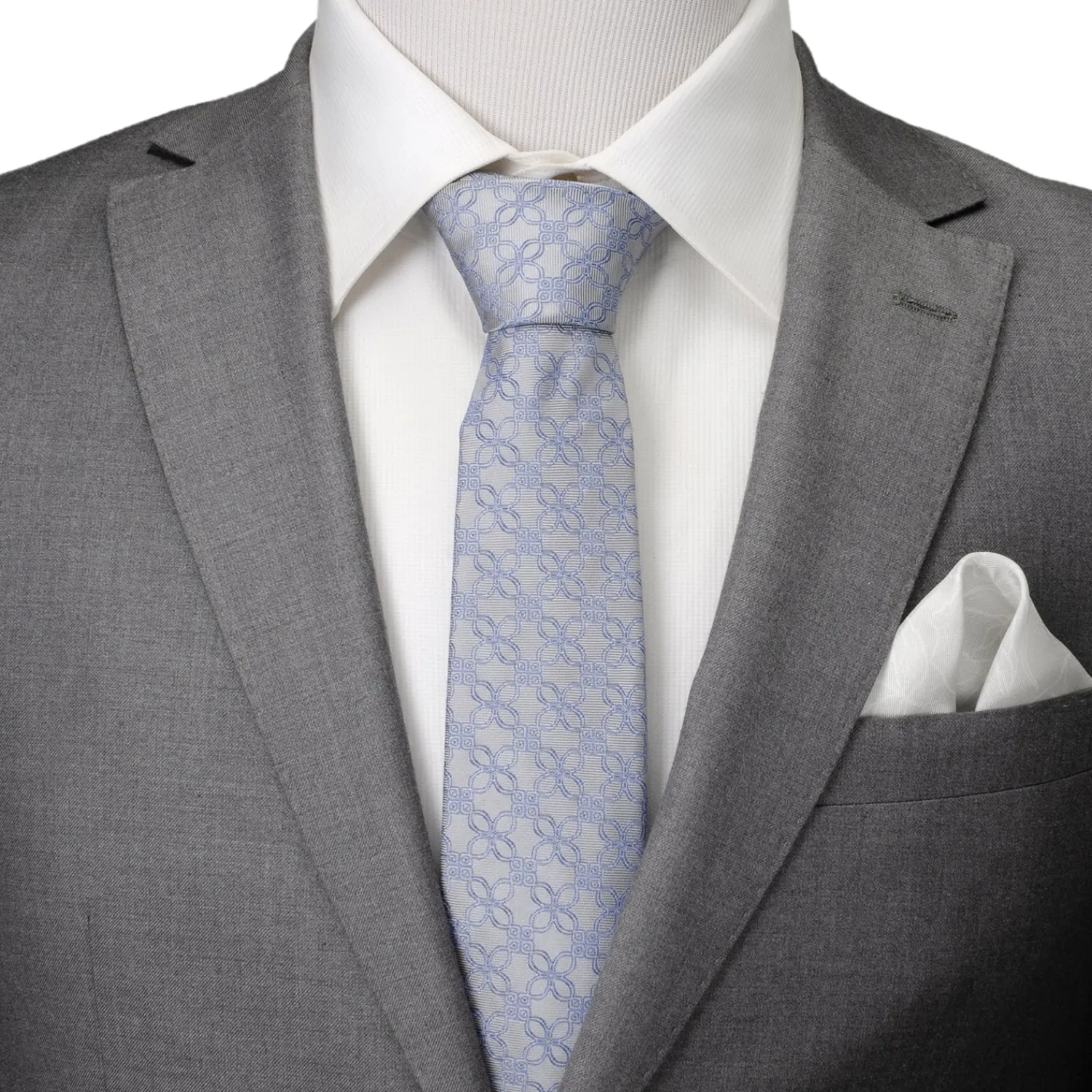 Hot Gray Blue Art Deco Men's Tie Classic Ties