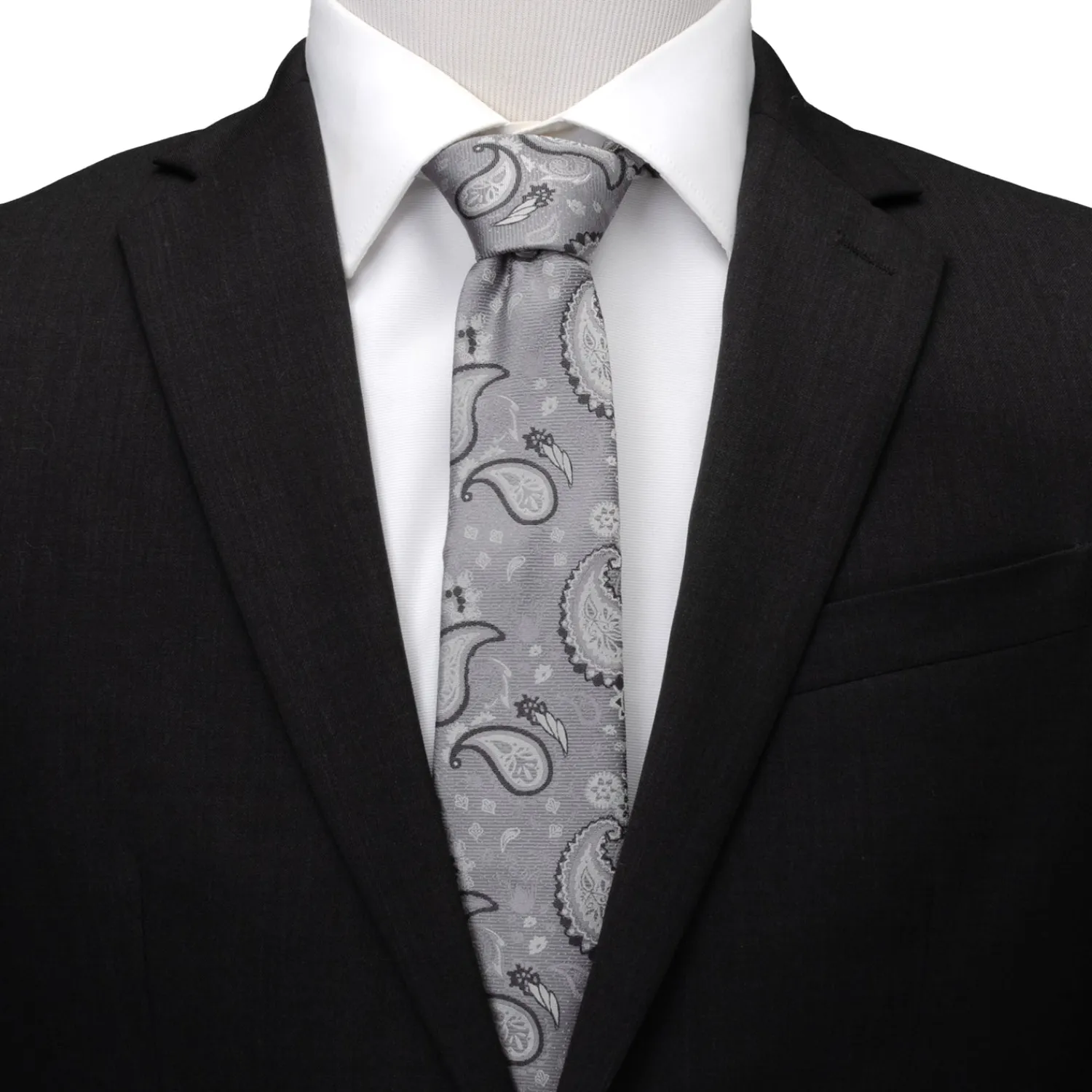 Shop Gray Paisley Men's Tie Classic Ties