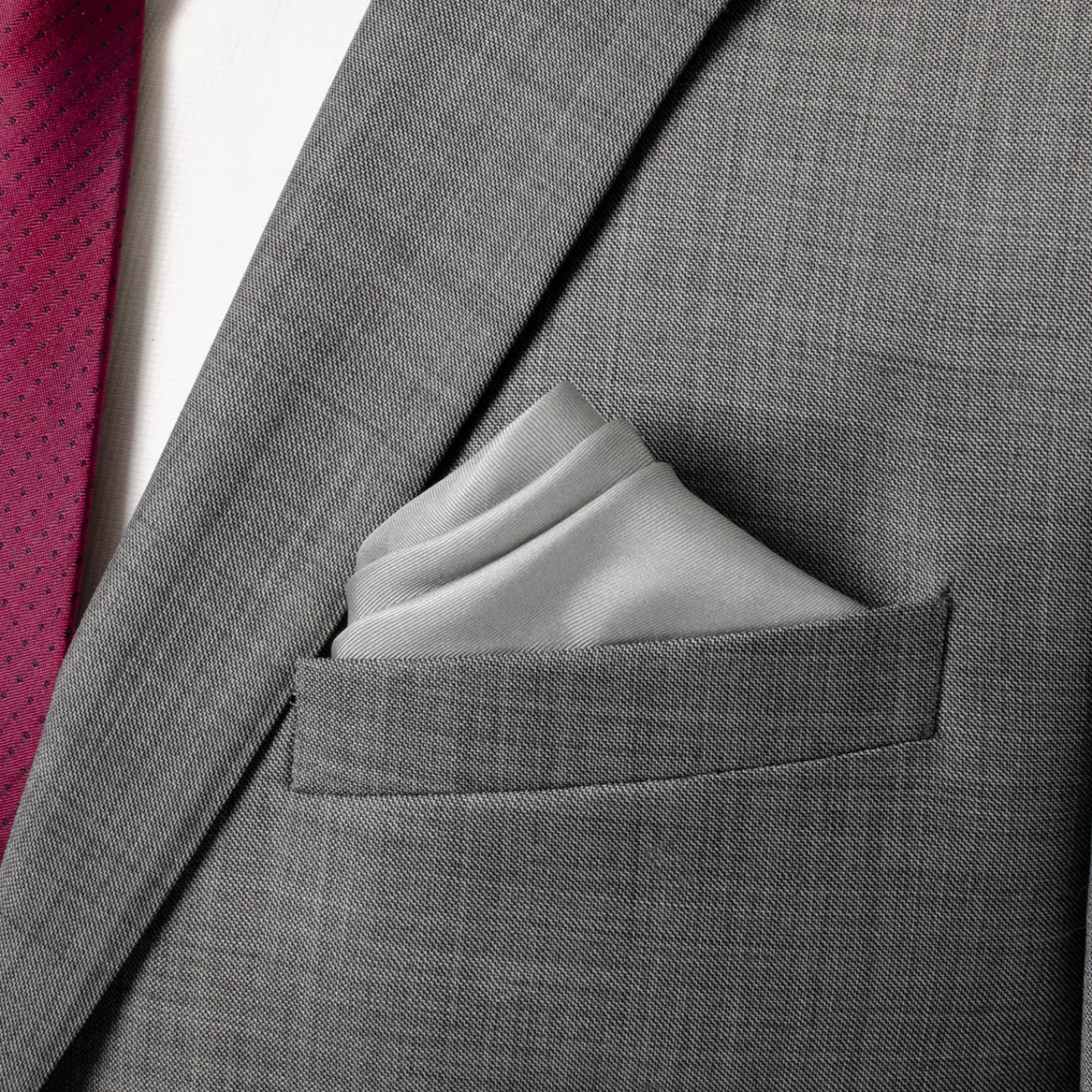 Shop Gray Silk Pocket Square Pocket Squares