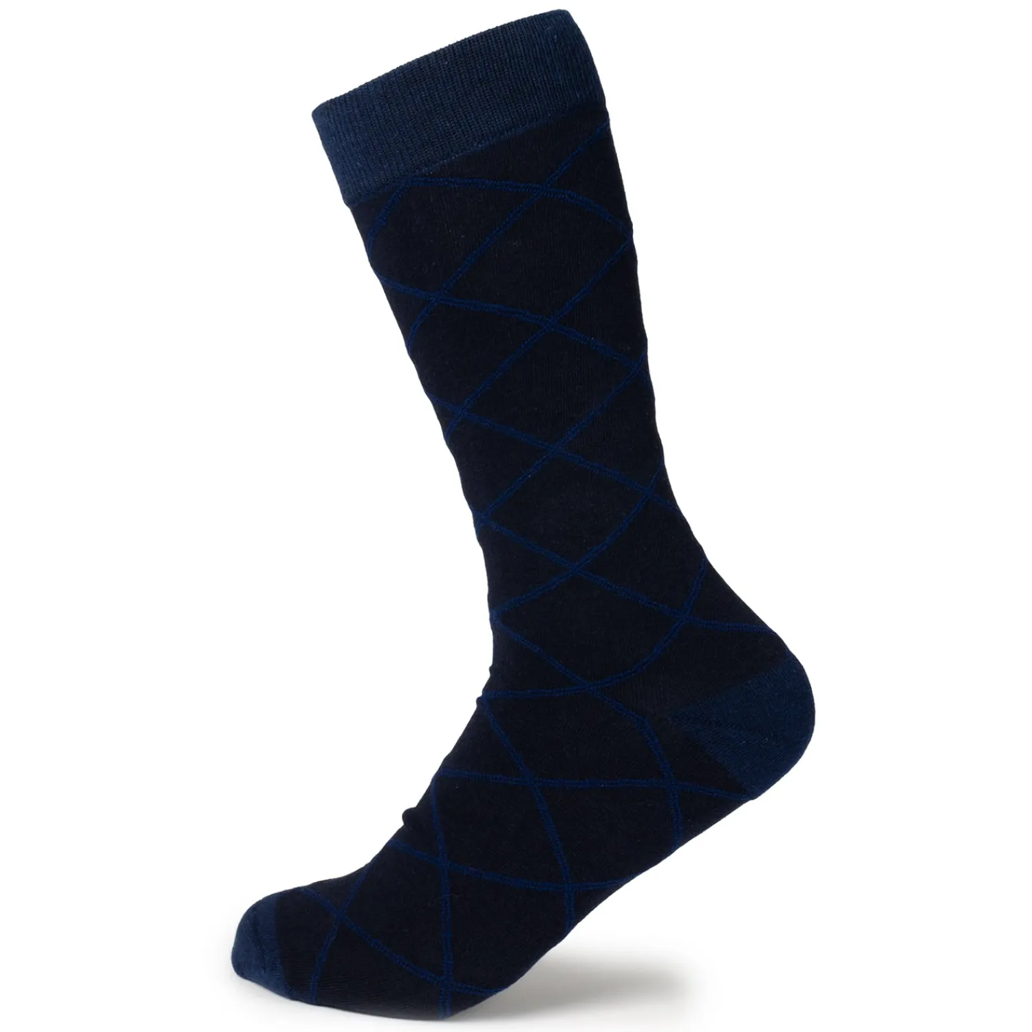 Cheap Grid Navy Men's Socks Socks