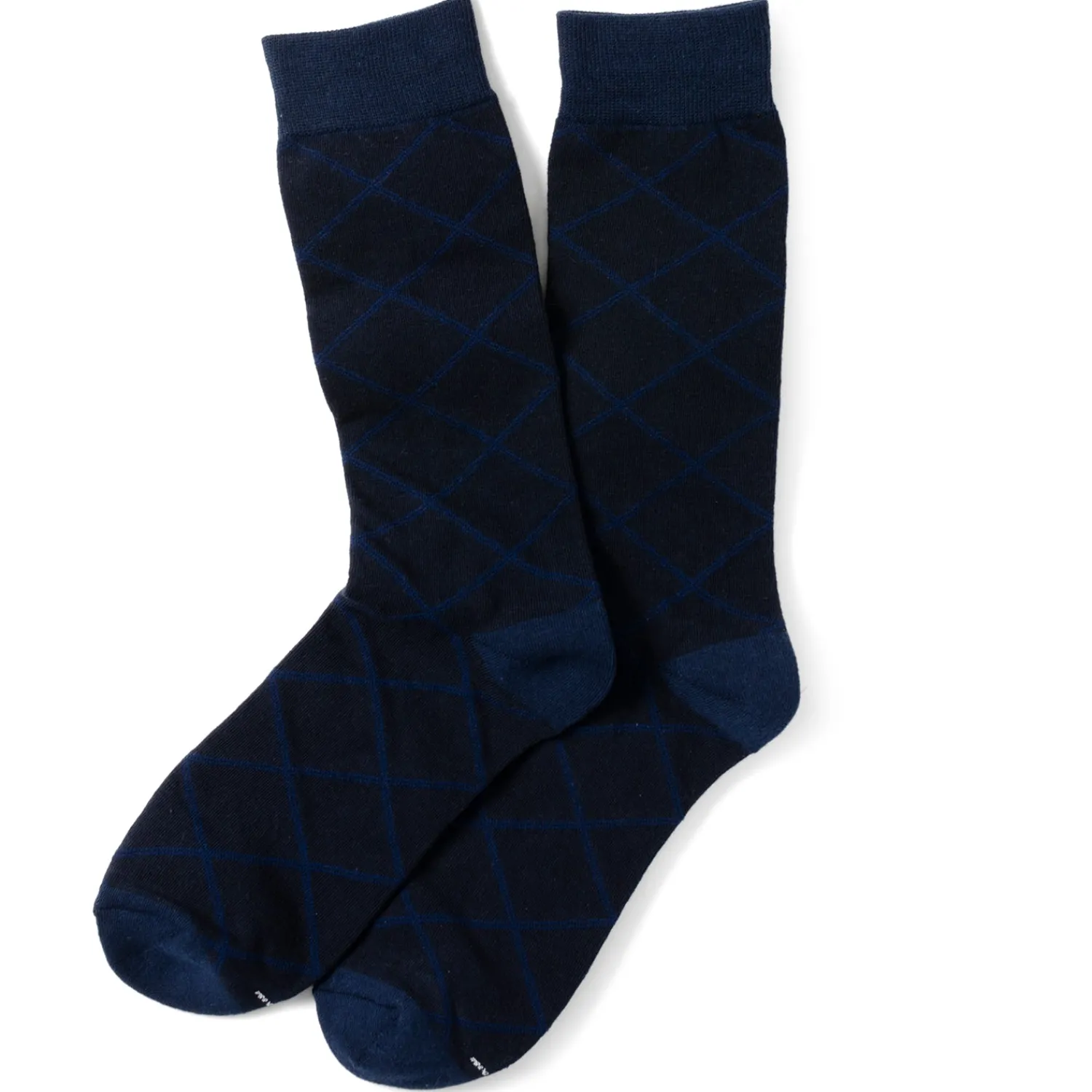 Cheap Grid Navy Men's Socks Socks