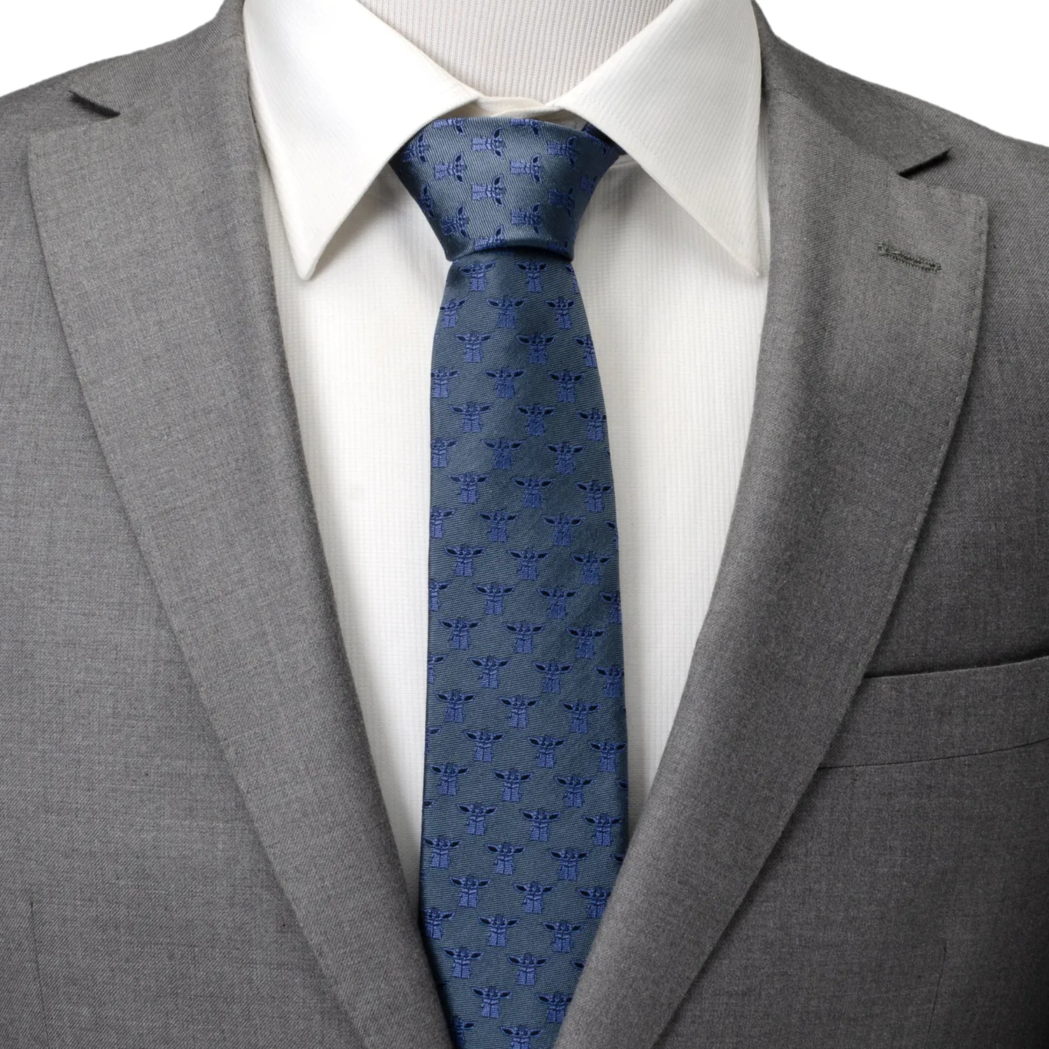 Outlet Grogu Blue Tonal Men's Tie Star Wars Ties