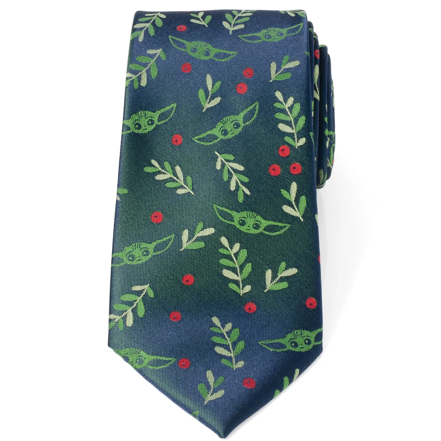 grogu_holiday_navy_mens_tie_2.webp Fashion Grogu Holiday Navy Men's Tie Star Wars Ties | Hobbies & Interests Cufflinks