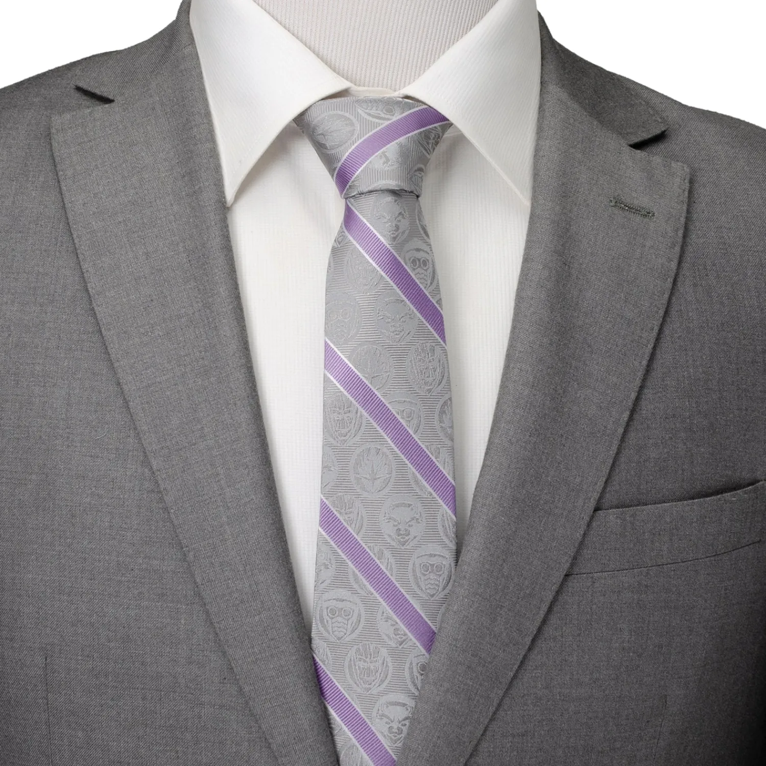 Shop Guardians of the Galaxy Gray Stripe Tie Marvel Ties