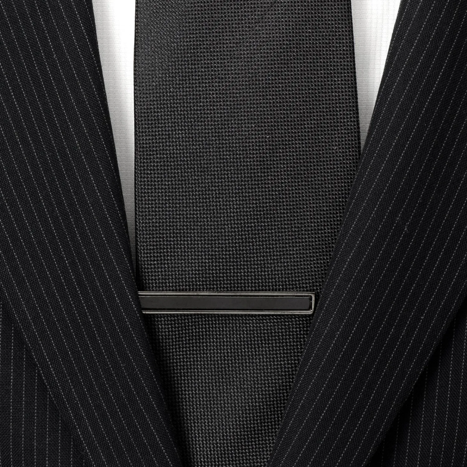Clearance Gunmetal and Onyx Inlaid Tie Clip Classic Tie Bars