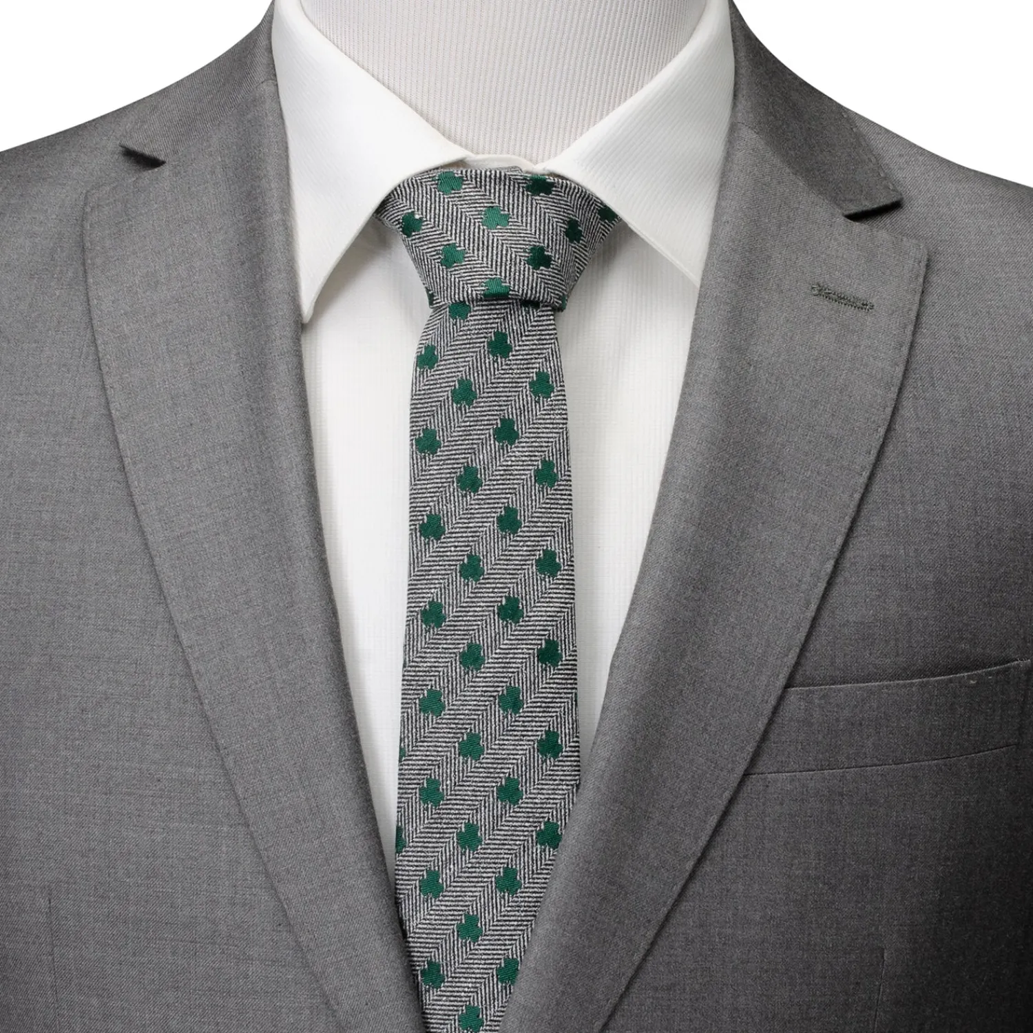 Outlet Herringbone Shamrock Men's Tie Classic Ties | Hobbies & Interests Cufflinks