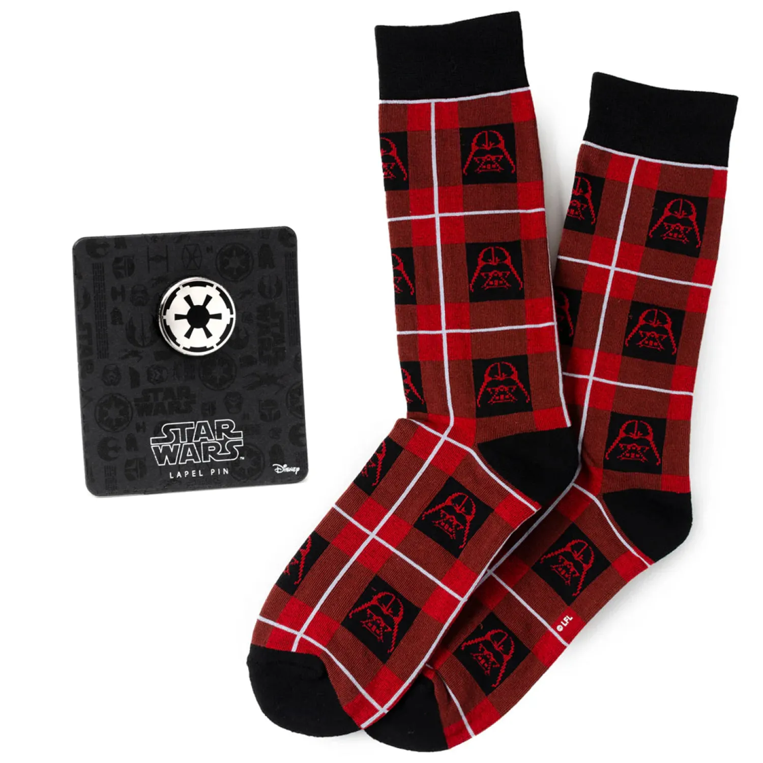 Clearance Imperial Vader Plaid Black Gift Set Socks
